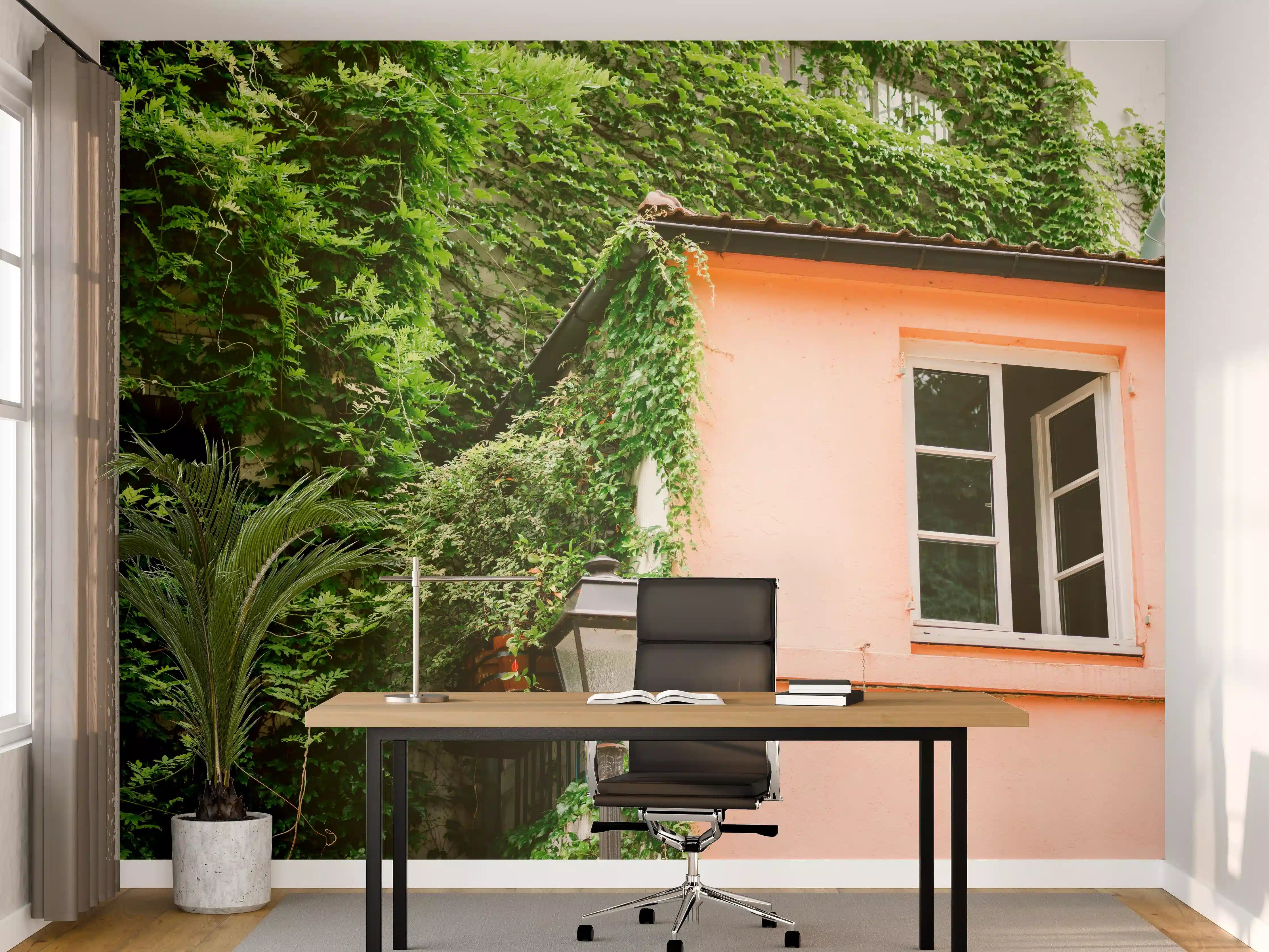 Büro Wandgestaltung - Grün-Pinkes Montmartre-Haus