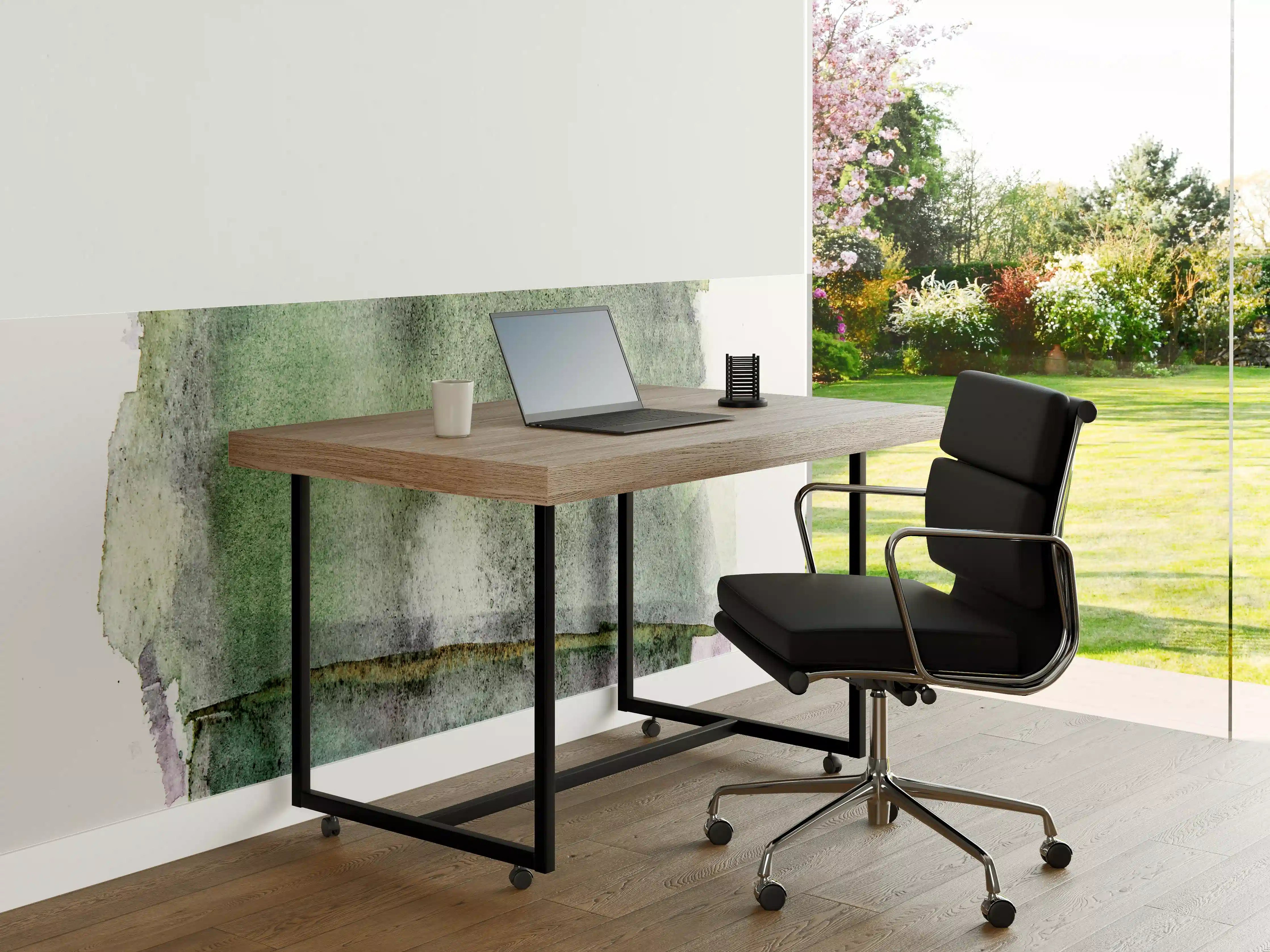 Büro Wandgestaltung - Grün-weiße Aquarellmalerei