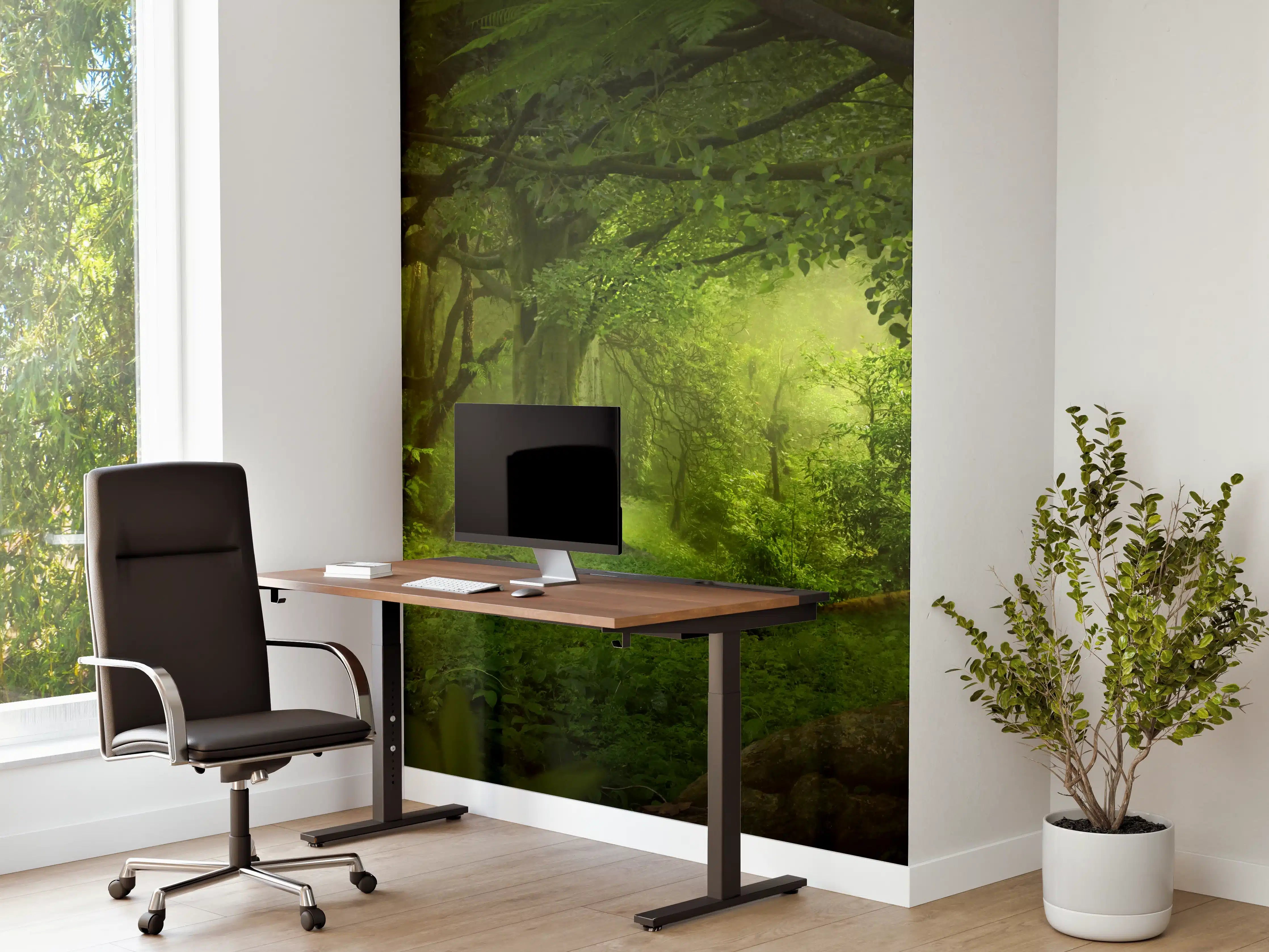 Büro Wandgestaltung - Grüne Dschungel Lichtung Panorama