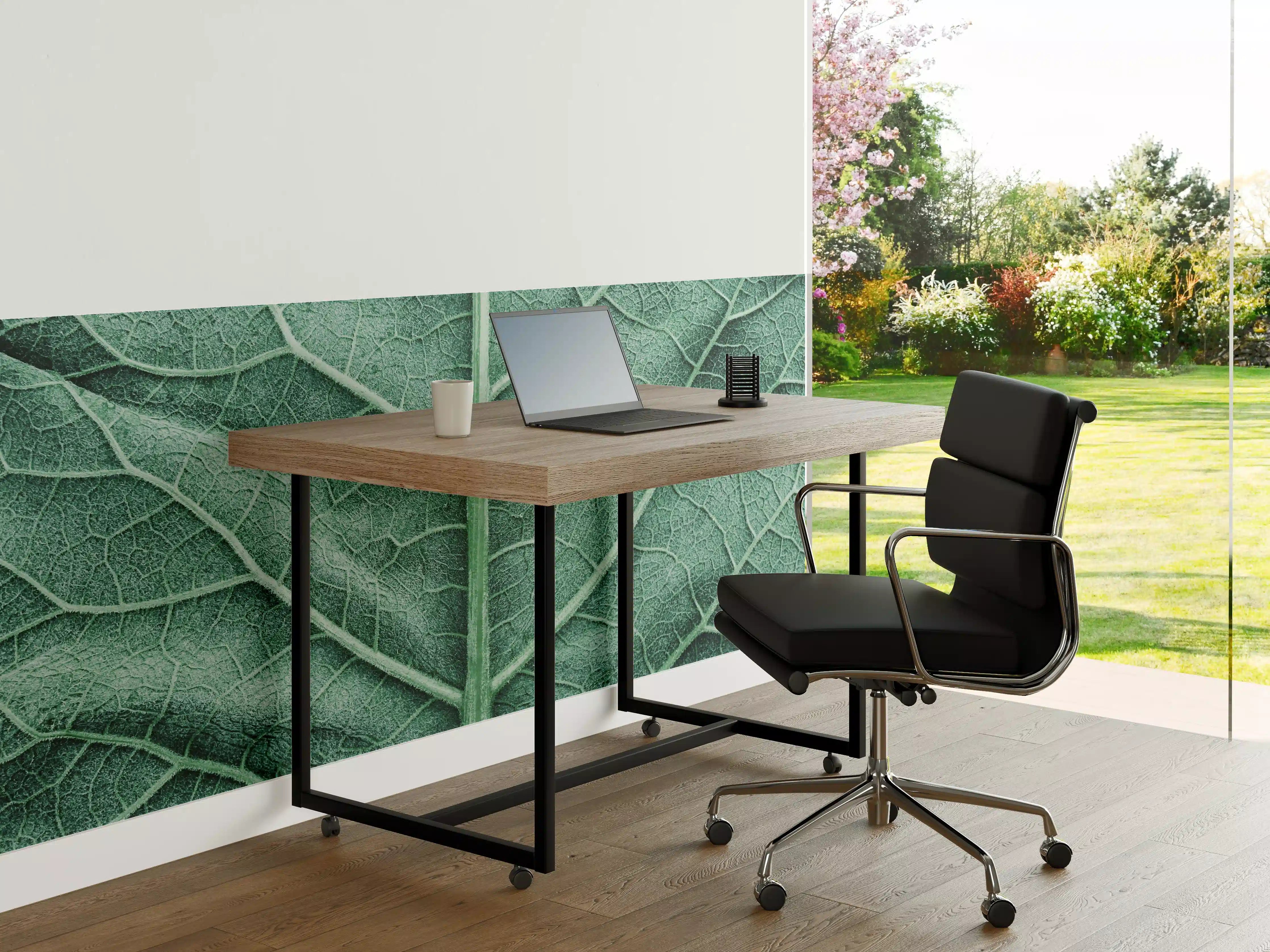 Büro Wandgestaltung - Grüne Klettenblatt-Textur