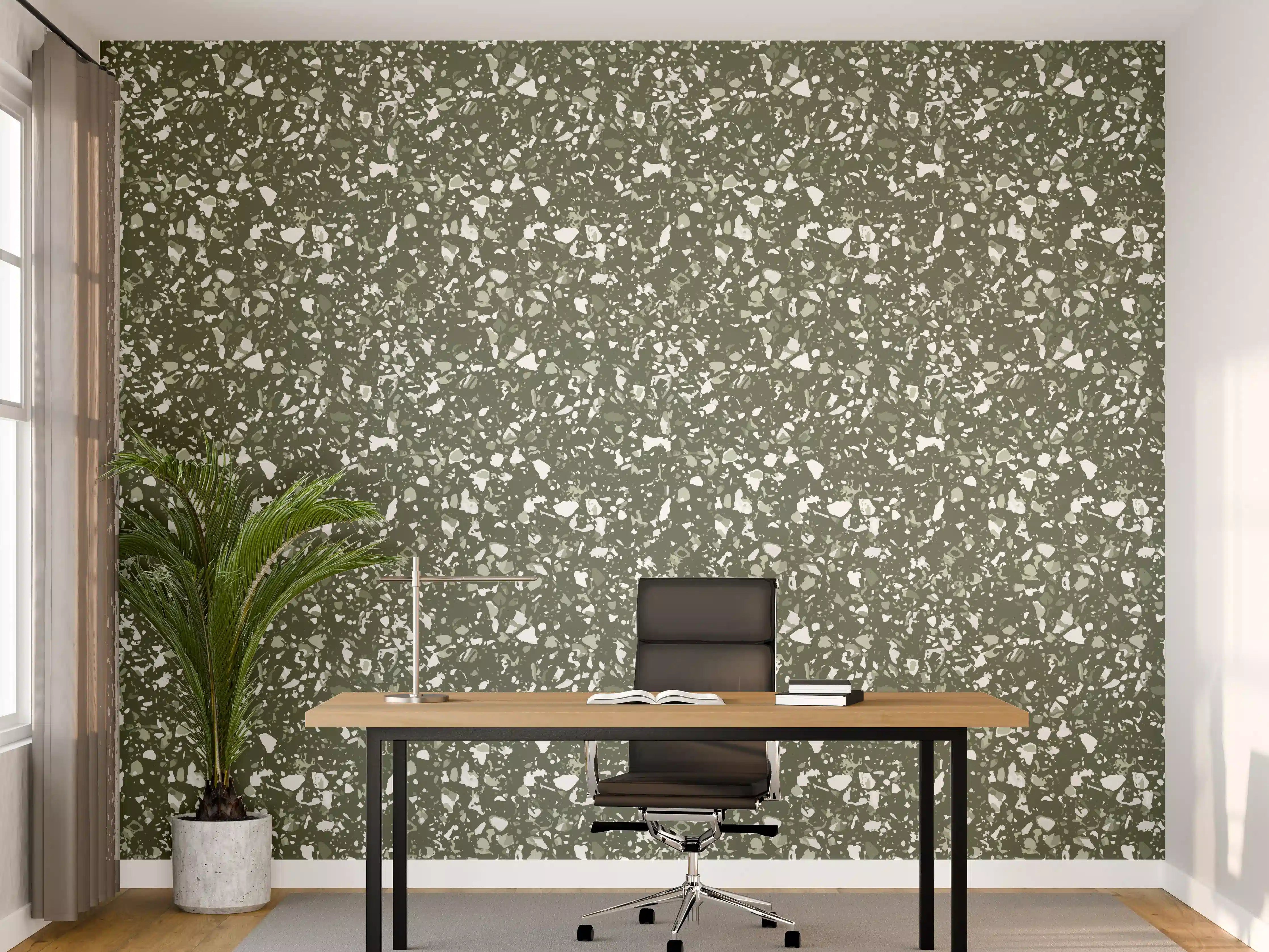 Büro Wandgestaltung - Grüne Terrazzo-Textur