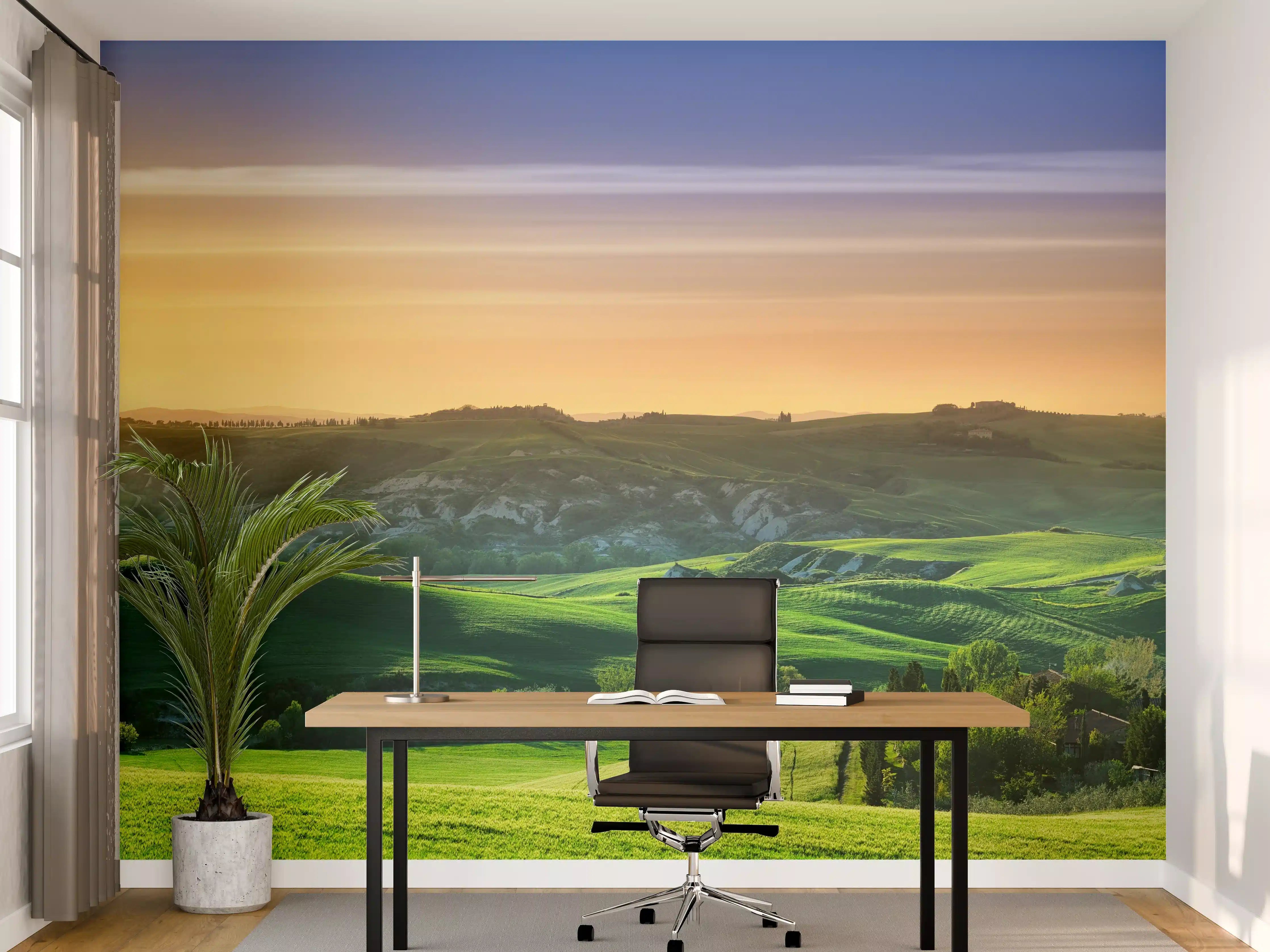 Büro Wandgestaltung - Grüne Toskana Panorama