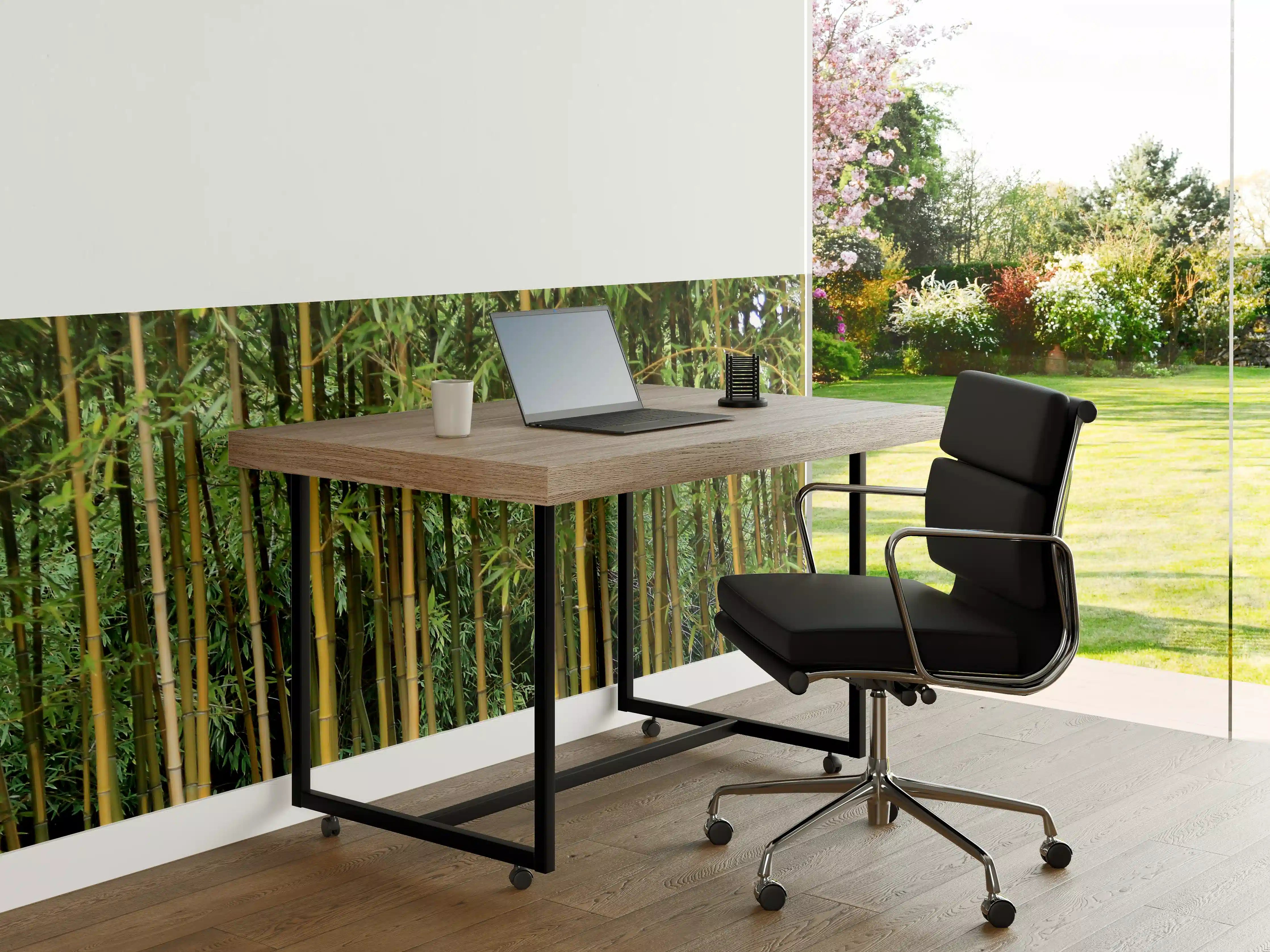 Büro Wandgestaltung - Grüner Bambuswald in Naturfotografie