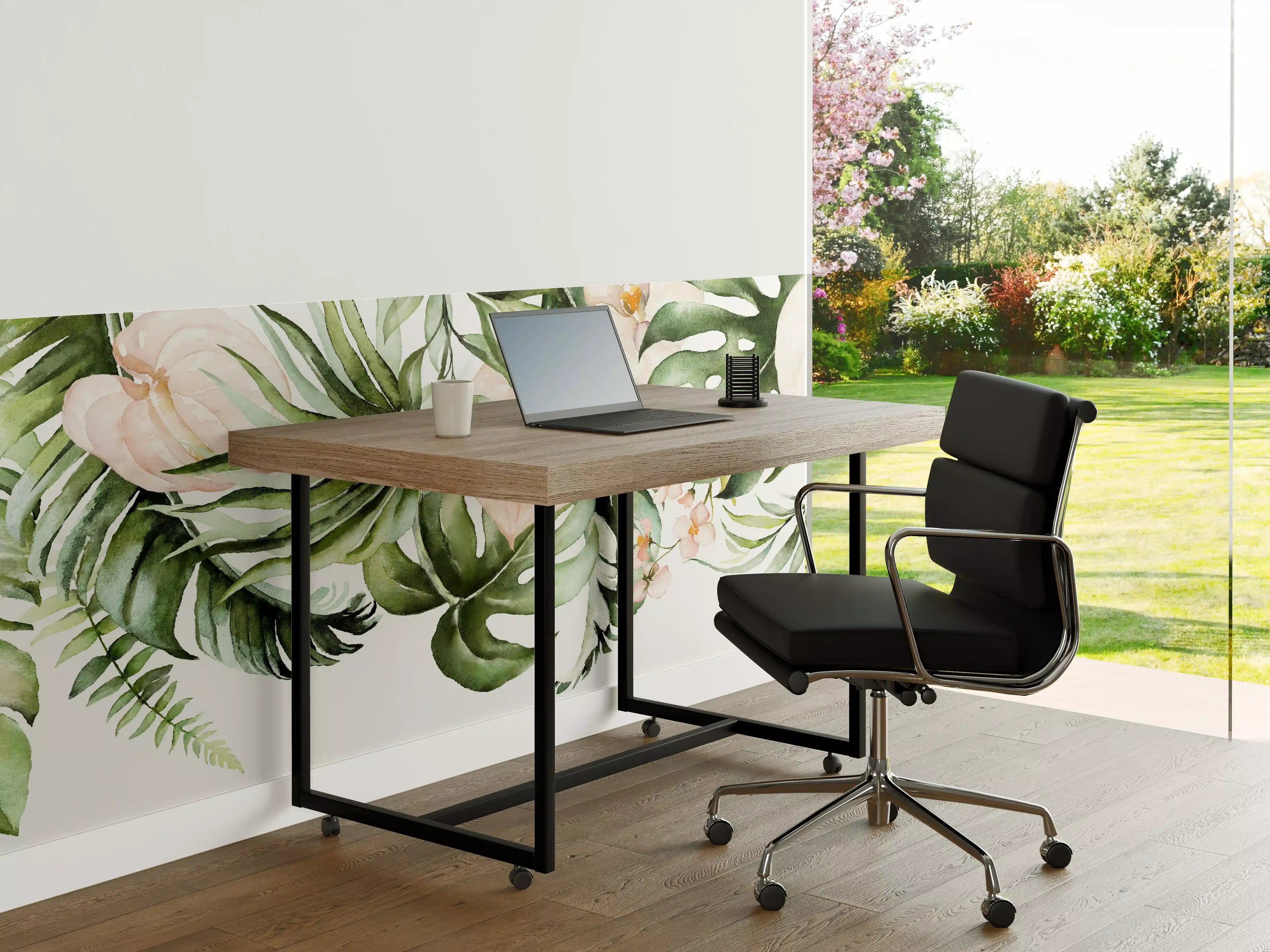 Büro Wandgestaltung - Grüner Dschungel mit exotischen Blumen