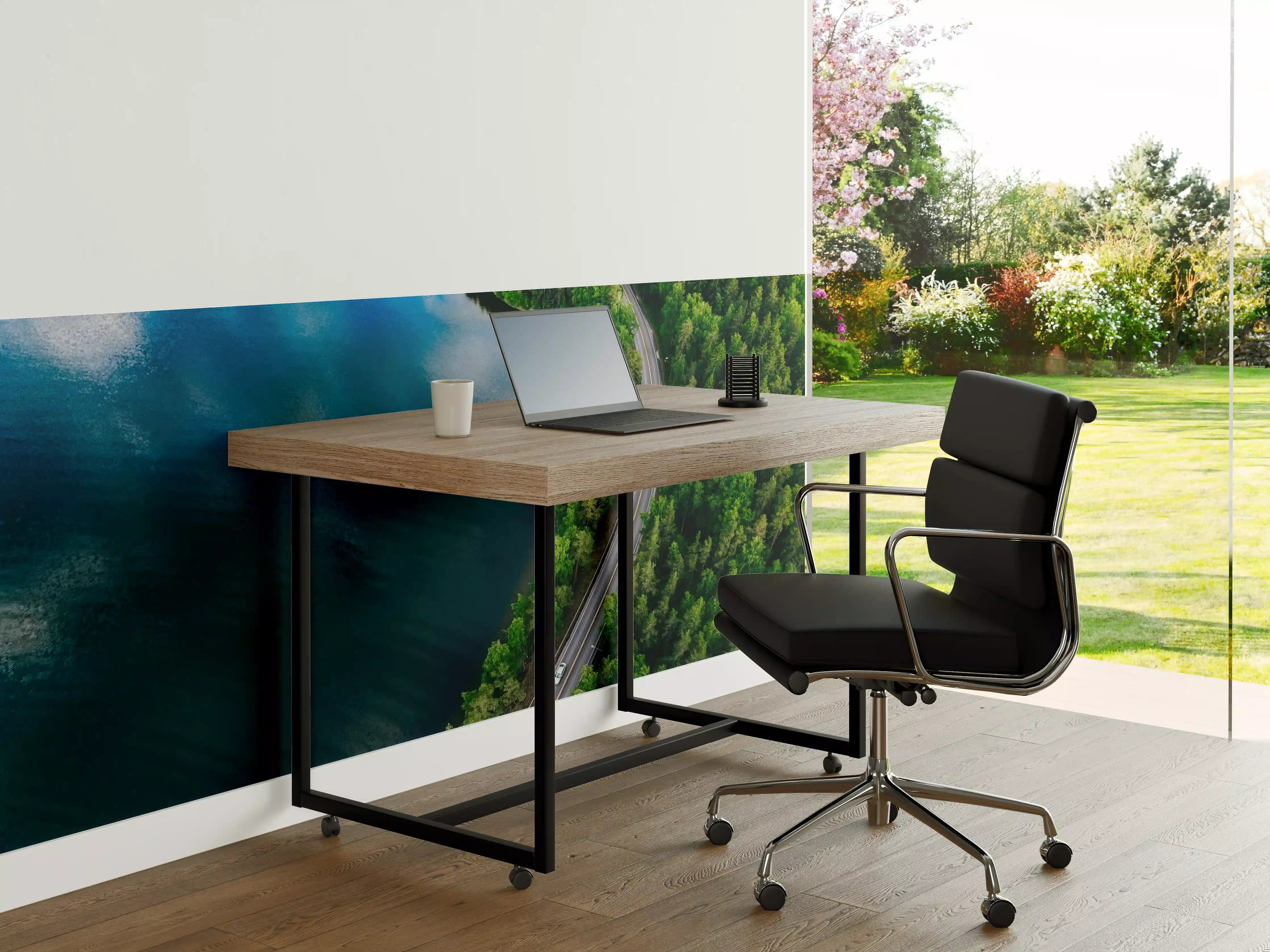Büro Wandgestaltung - Grüner Waldsee mit Panoramastraße