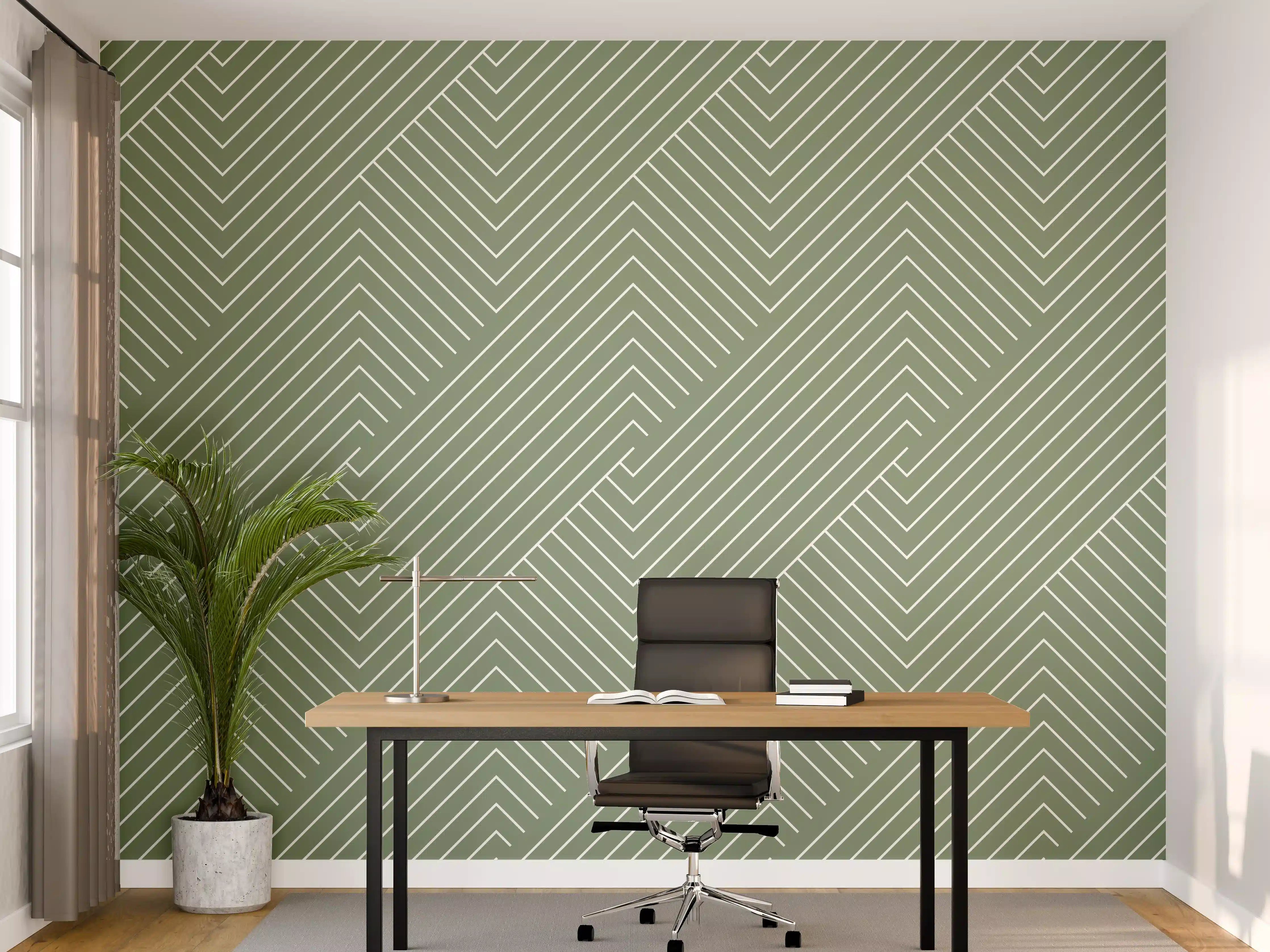 Büro Wandgestaltung - Grüner geometrischer Akzent