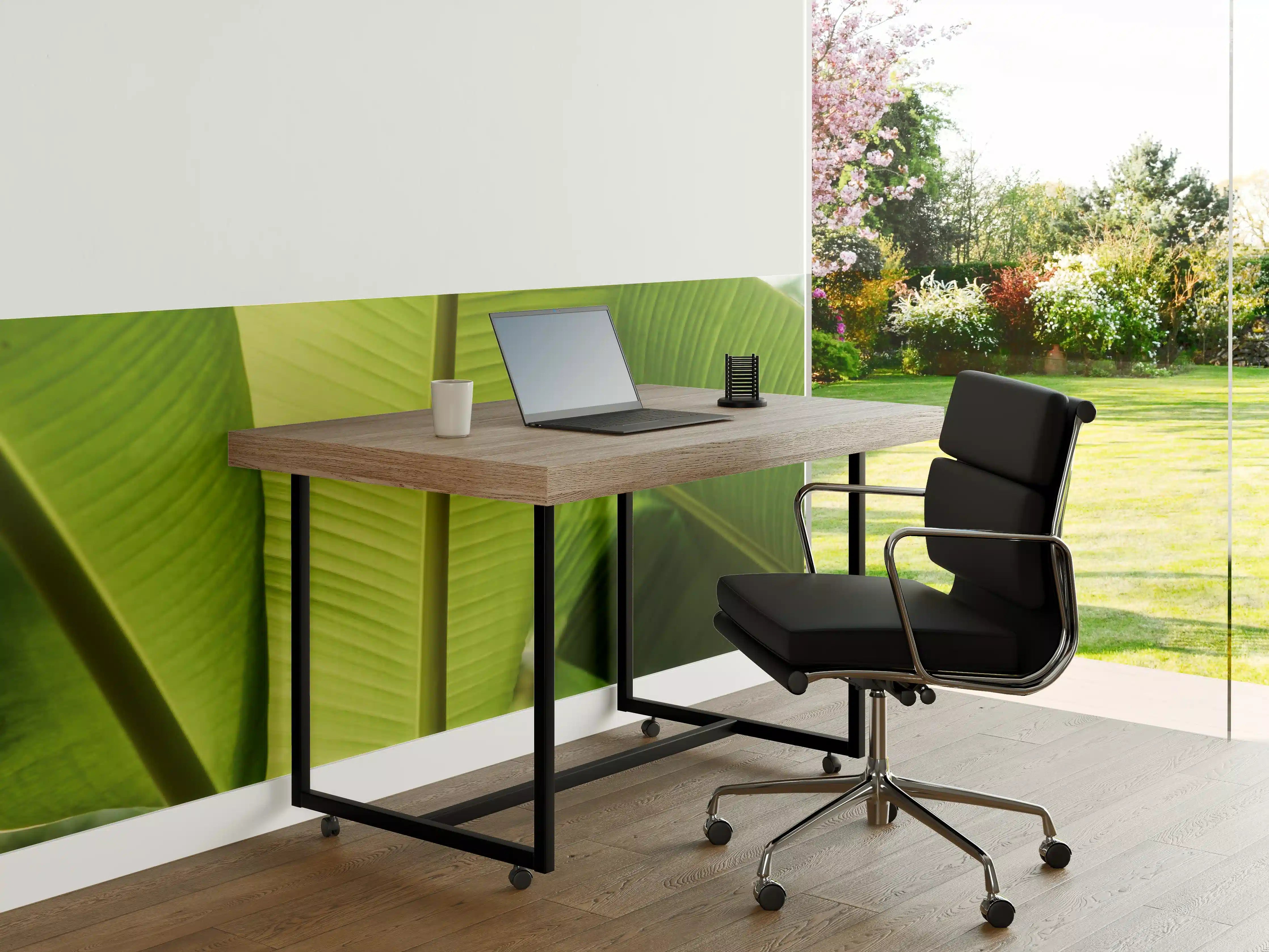 Büro Wandgestaltung - Grünes Tropenblatt-Motiv