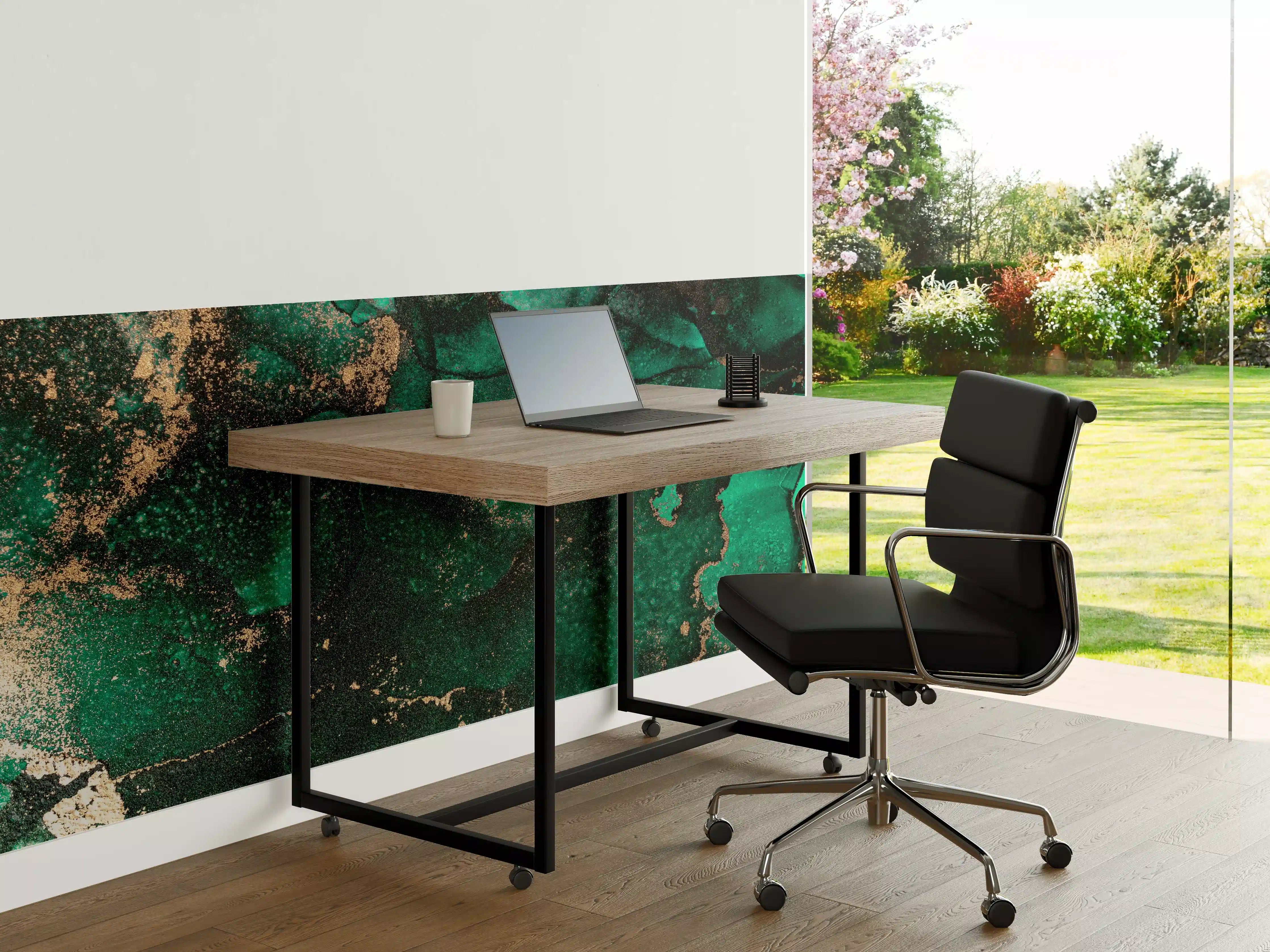Büro Wandgestaltung - Grünliche Marmor Wandtextur - Flüssigmalerei