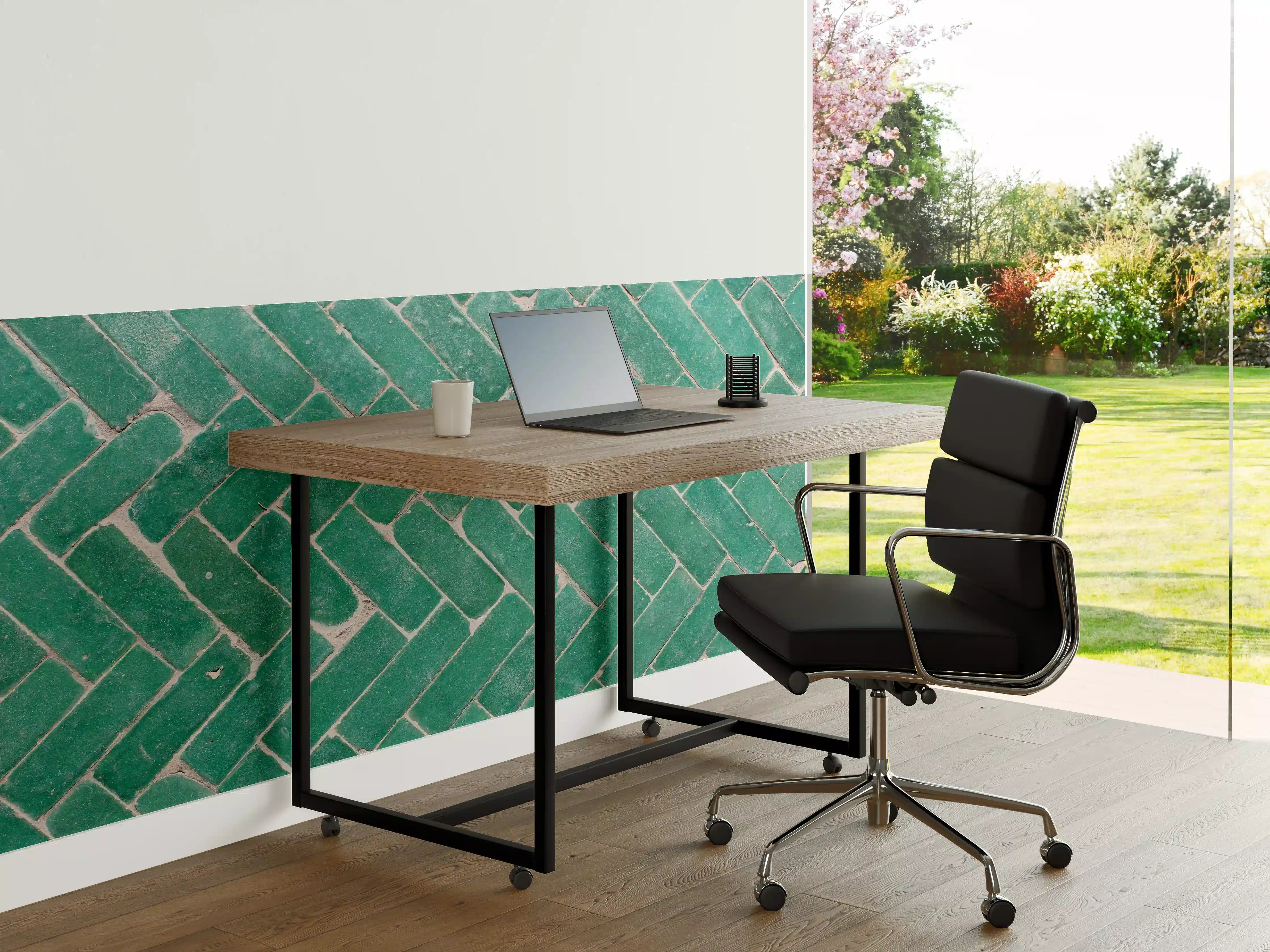 Büro Wandgestaltung - Grünliche Ziegelstein Textur