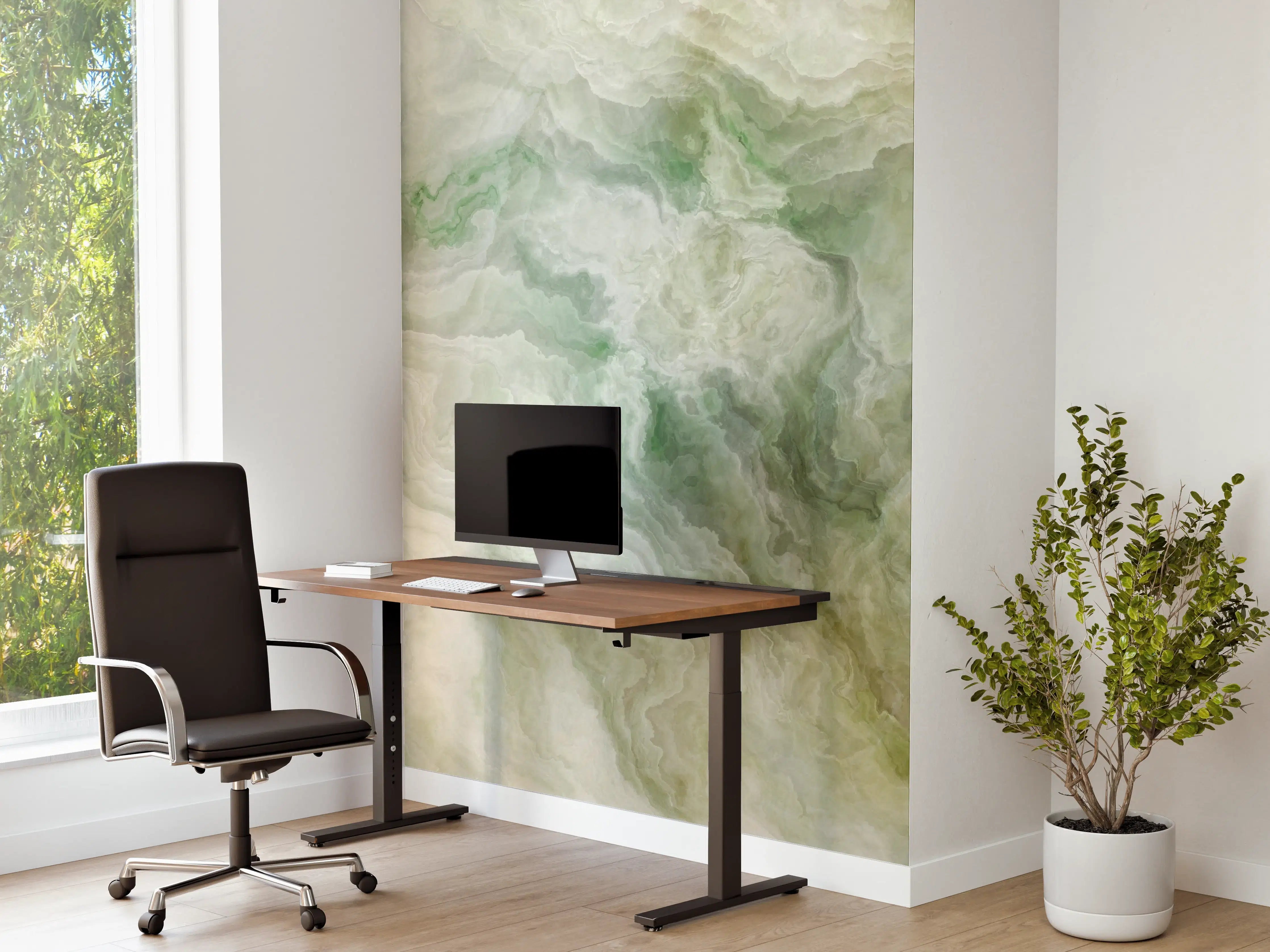 Büro Wandgestaltung - Grünlicher Onyx