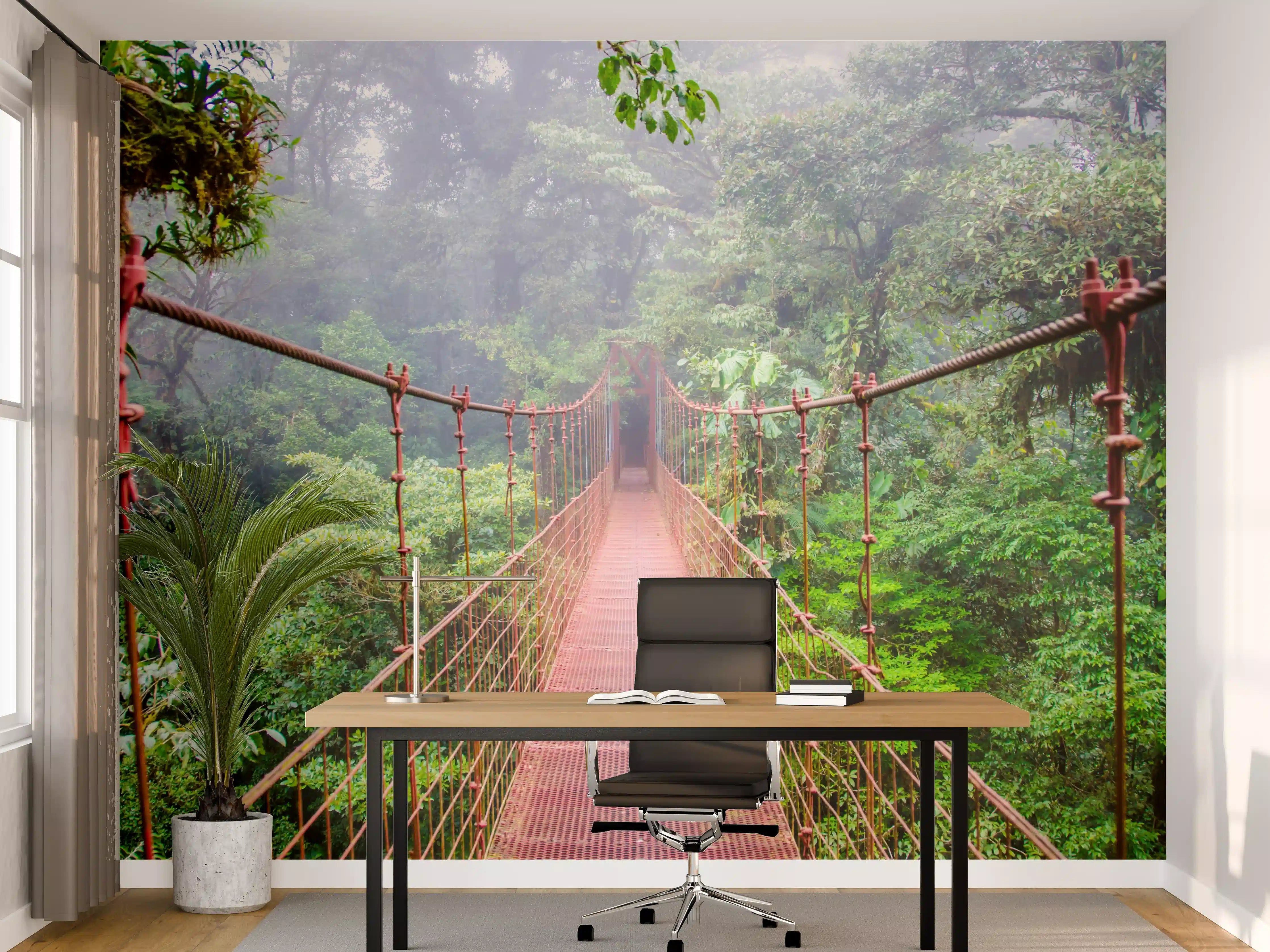 Büro Wandgestaltung - Hängebrücke im Regenwald Costa Rica