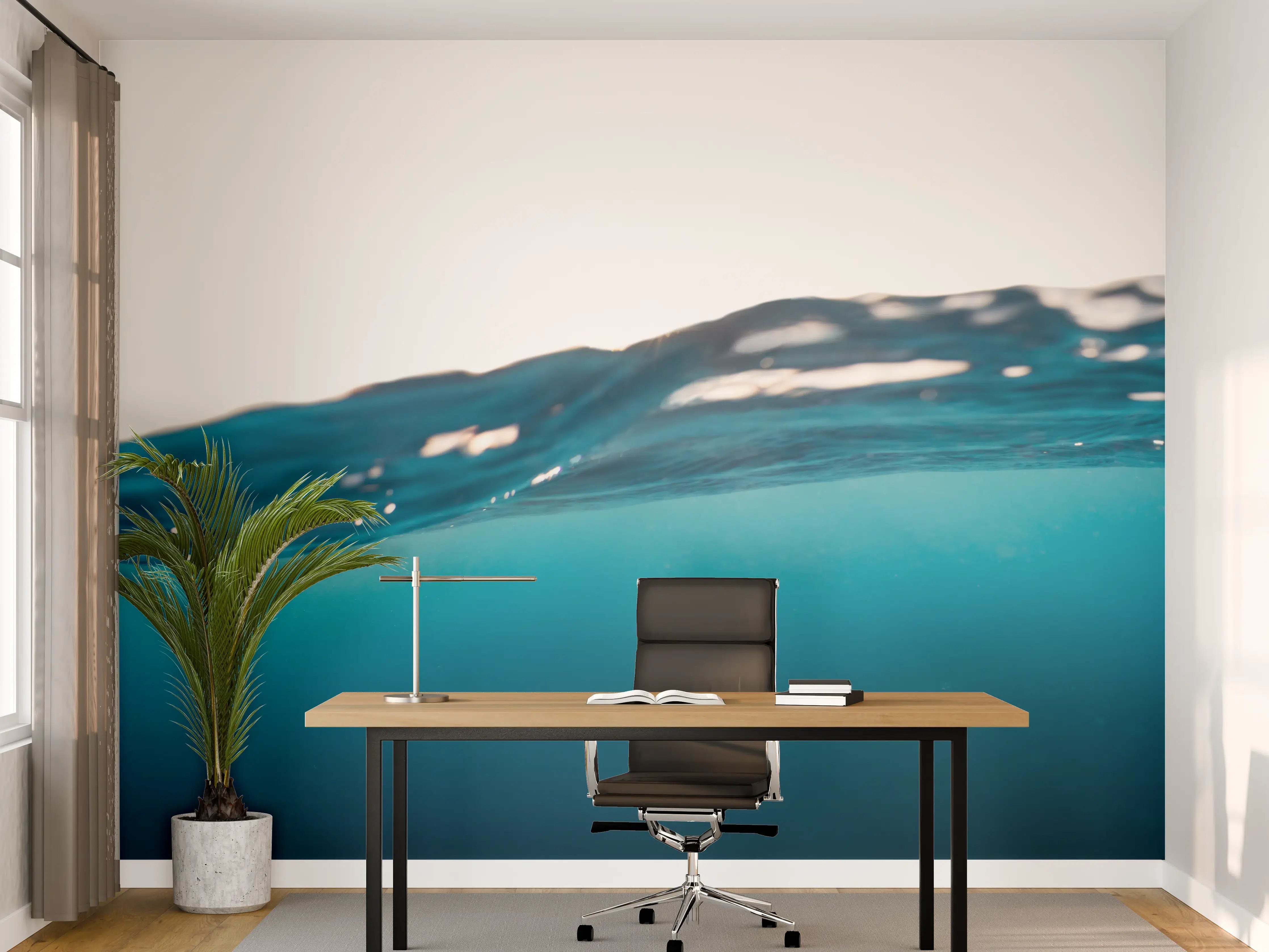 Büro Wandgestaltung - Harmonische Wasserwelle