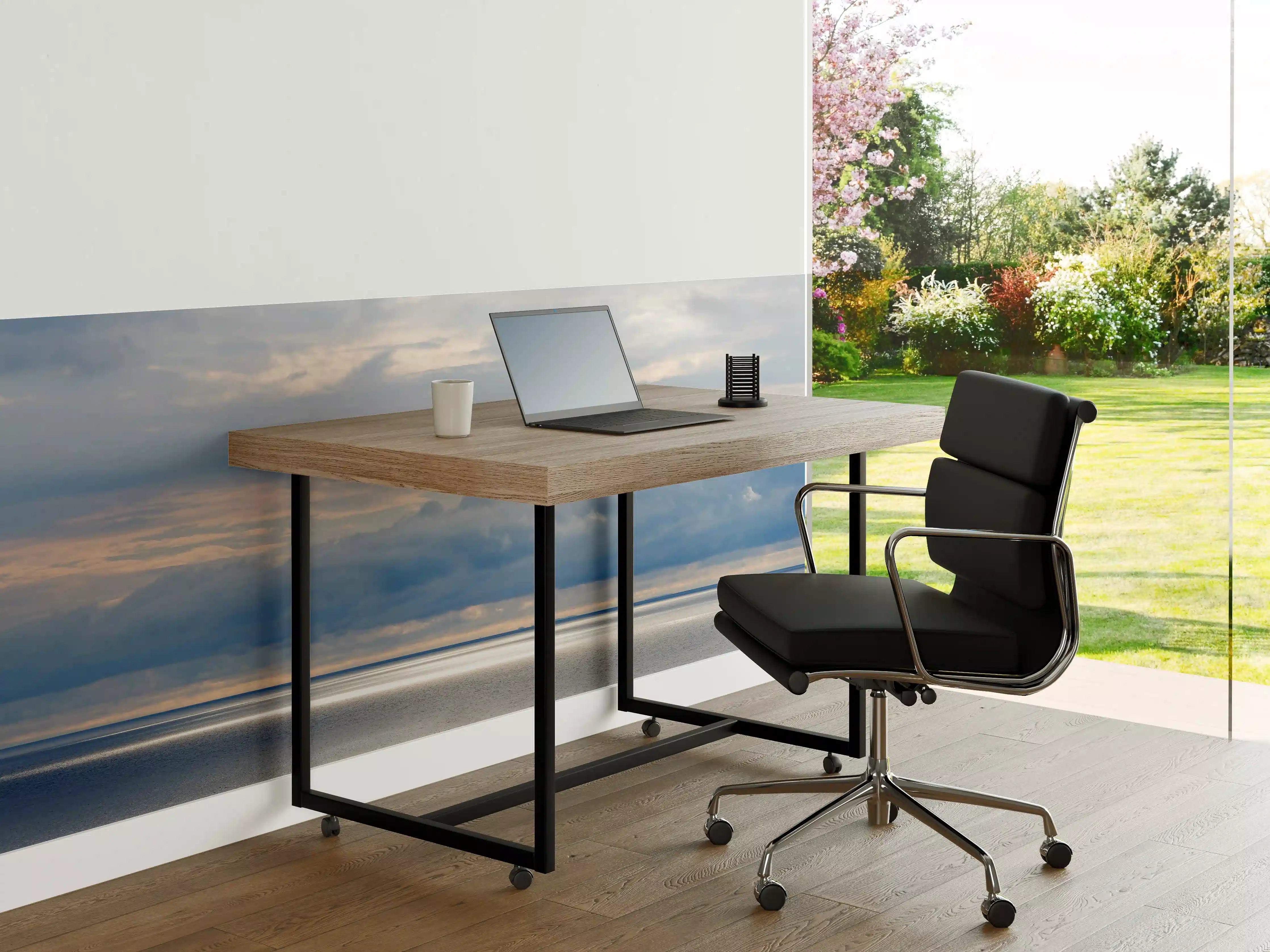 Büro Wandgestaltung - Harmonisches Blau-Grau-Meerespanorama