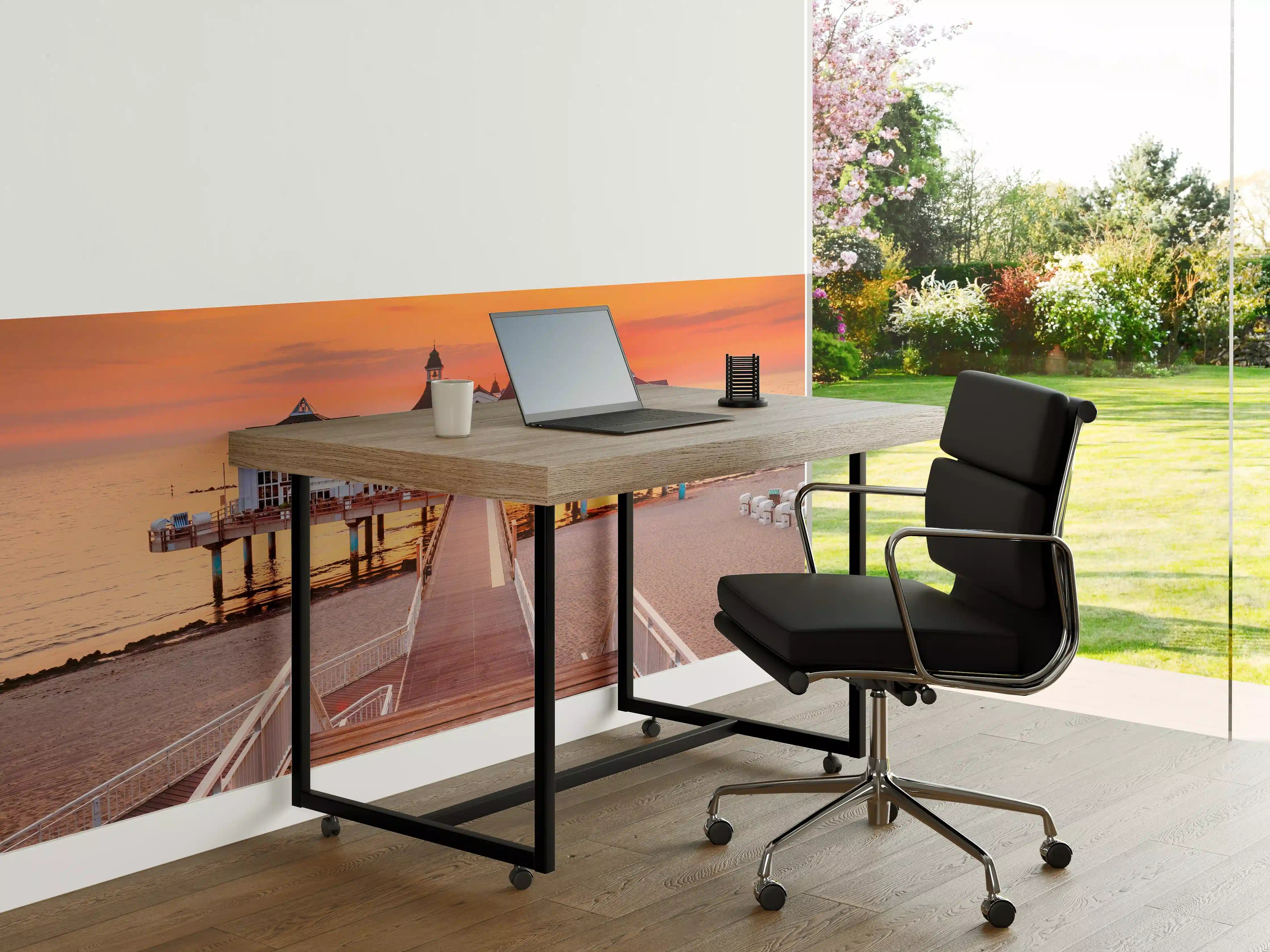 Büro Wandgestaltung - Haus auf Wasser bei Sonnenaufgang