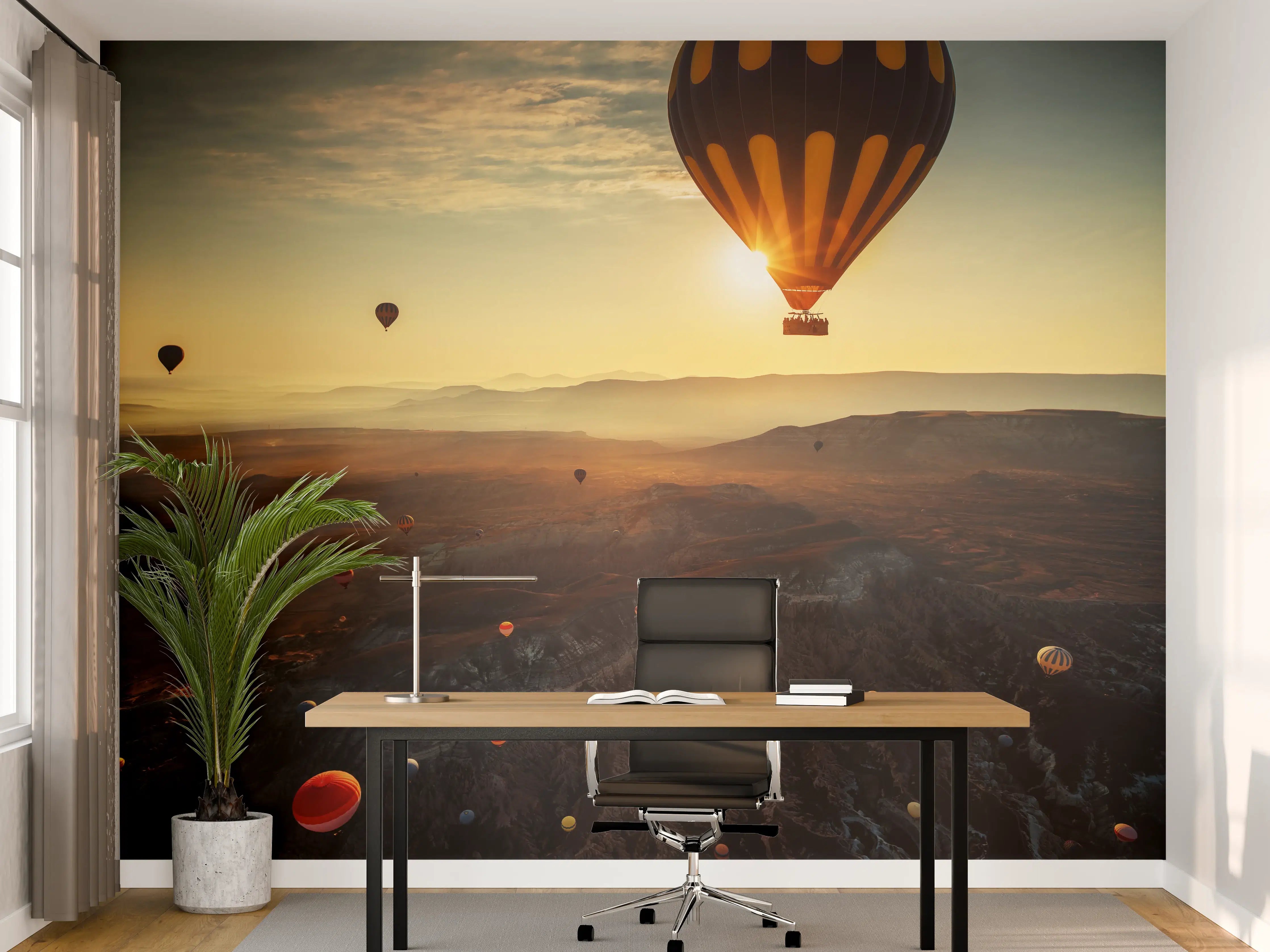 Büro Wandgestaltung - Heißluftballons fliegen über das Tal von Kappadokien