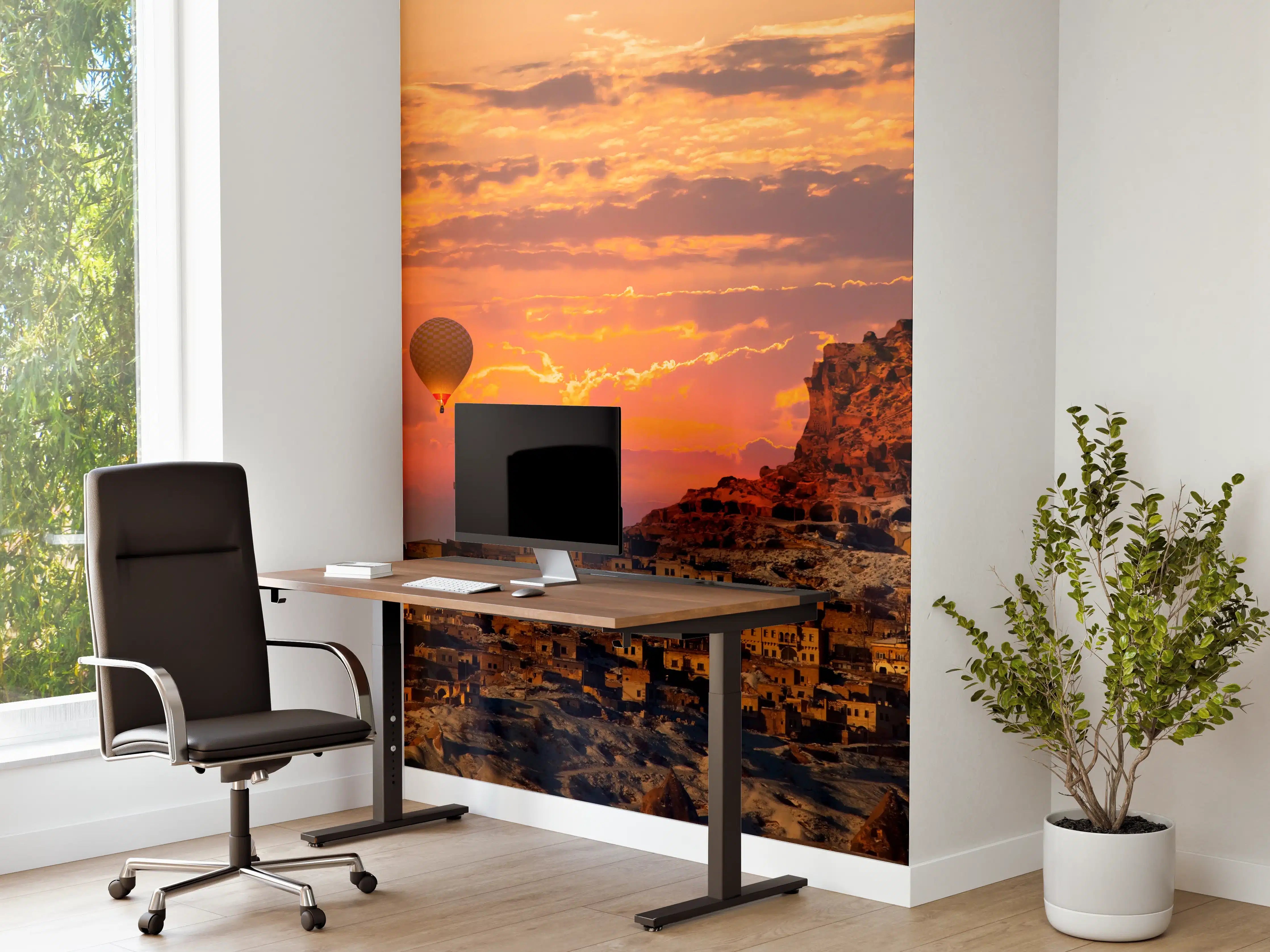 Büro Wandgestaltung - Heißluftballons über Kappadokien - Sonnenuntergang