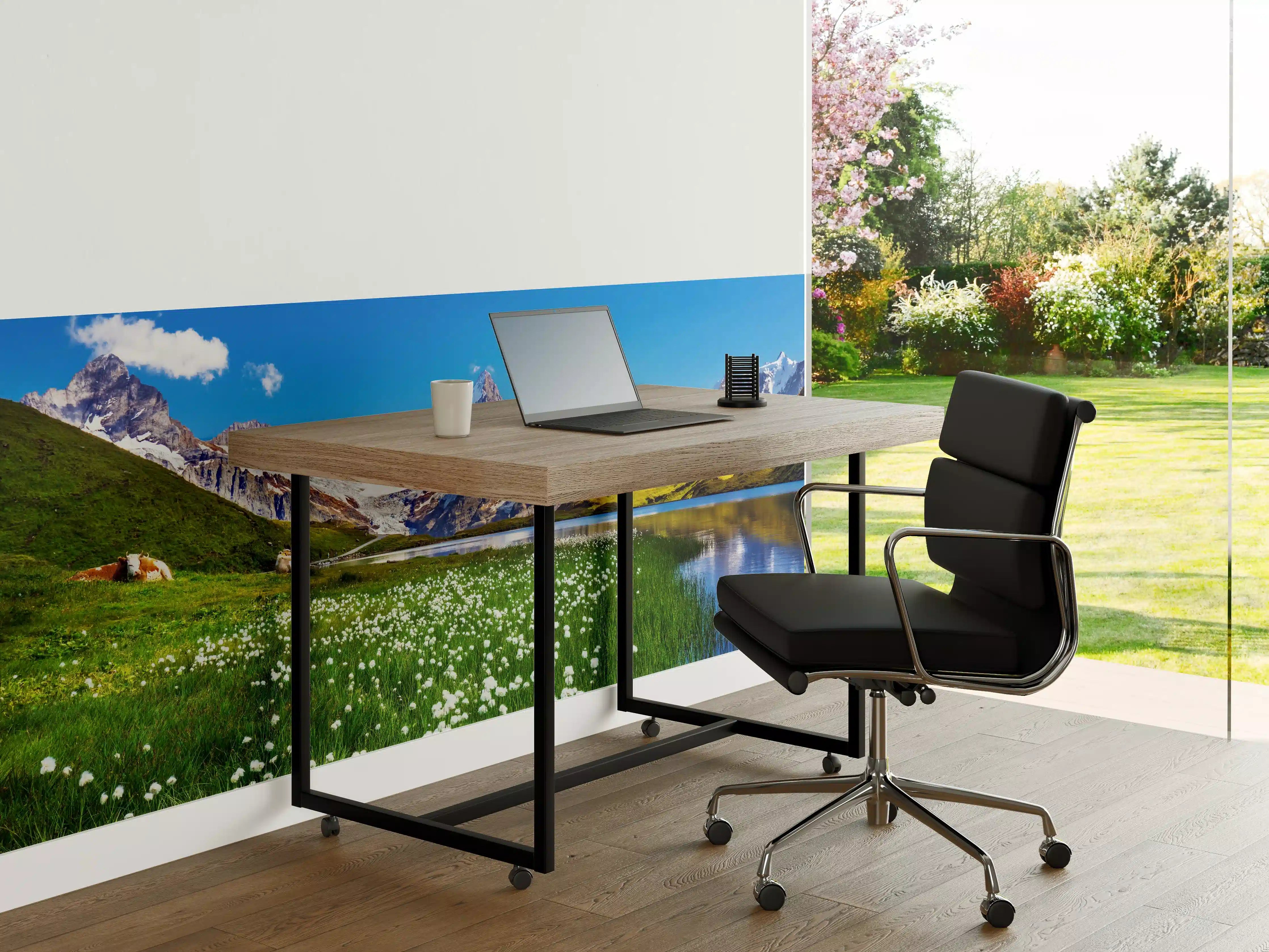 Büro Wandgestaltung - Heitere Aussicht auf die Berner Alpenkette