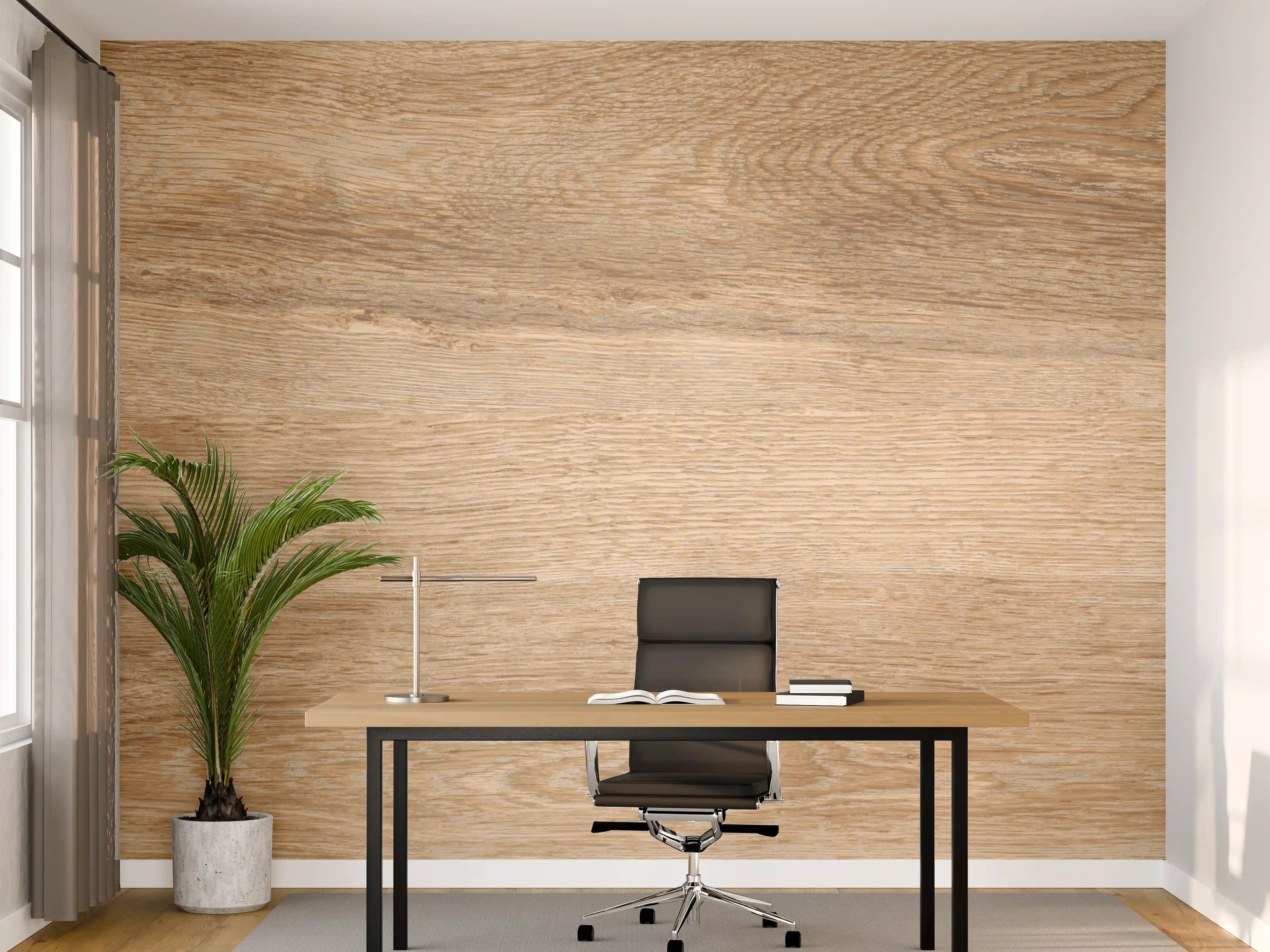 Büro Wandgestaltung - Hellbraunes Eichenholz