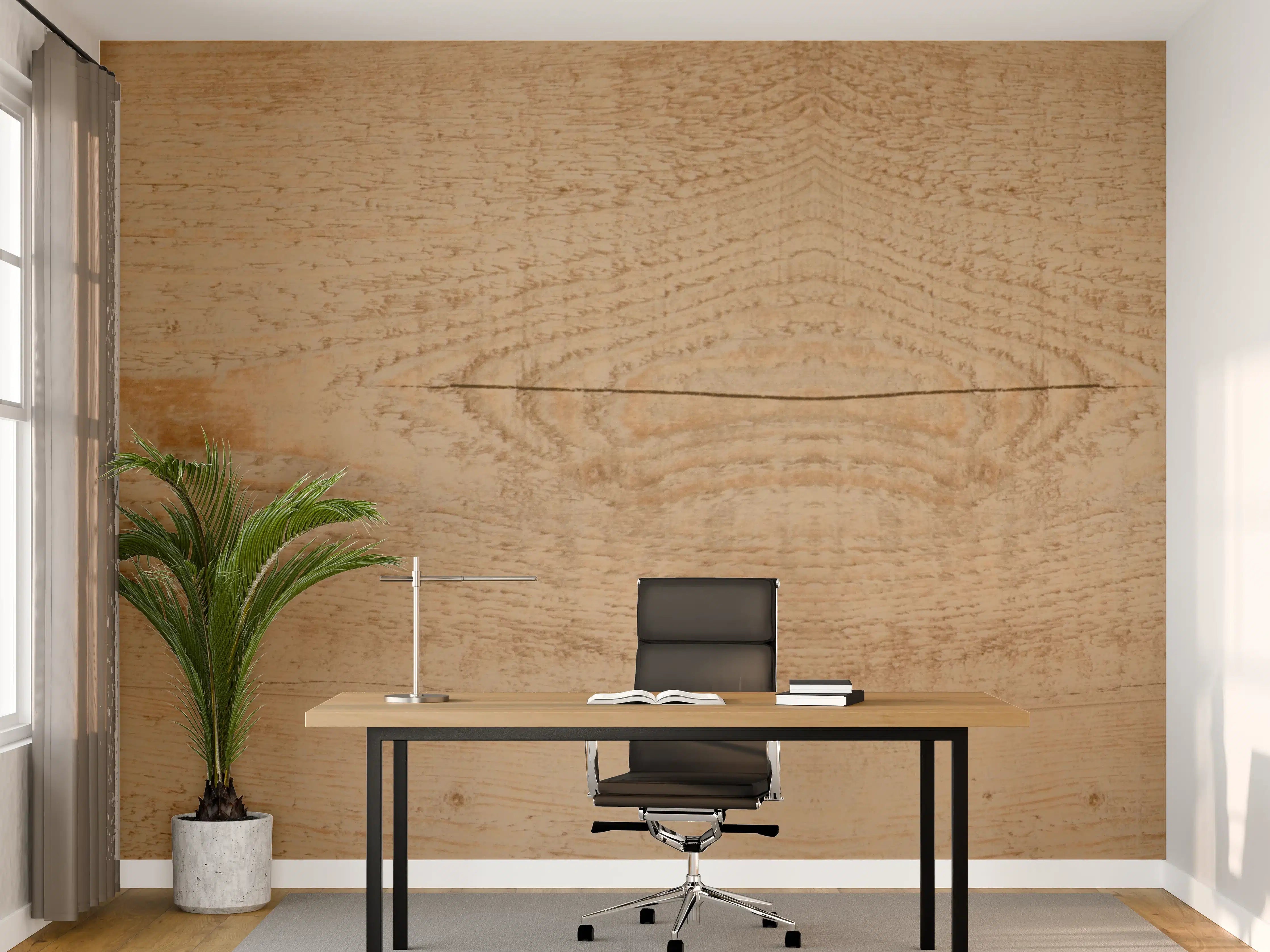 Büro Wandgestaltung - Helle Graumatmosphäre in Holzstrukturen