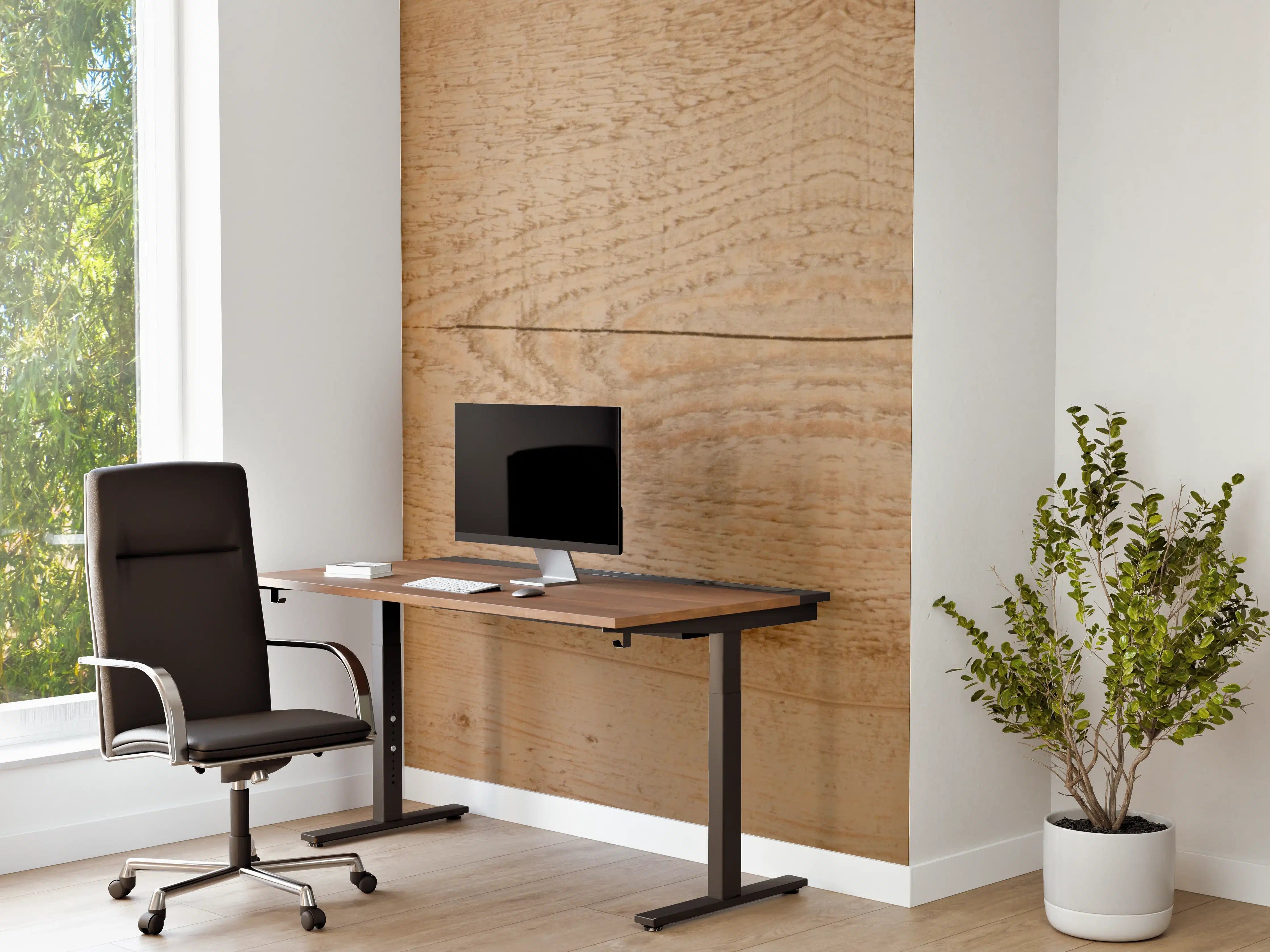 Büro Wandgestaltung - Helle Graumatmosphäre in Holzstrukturen