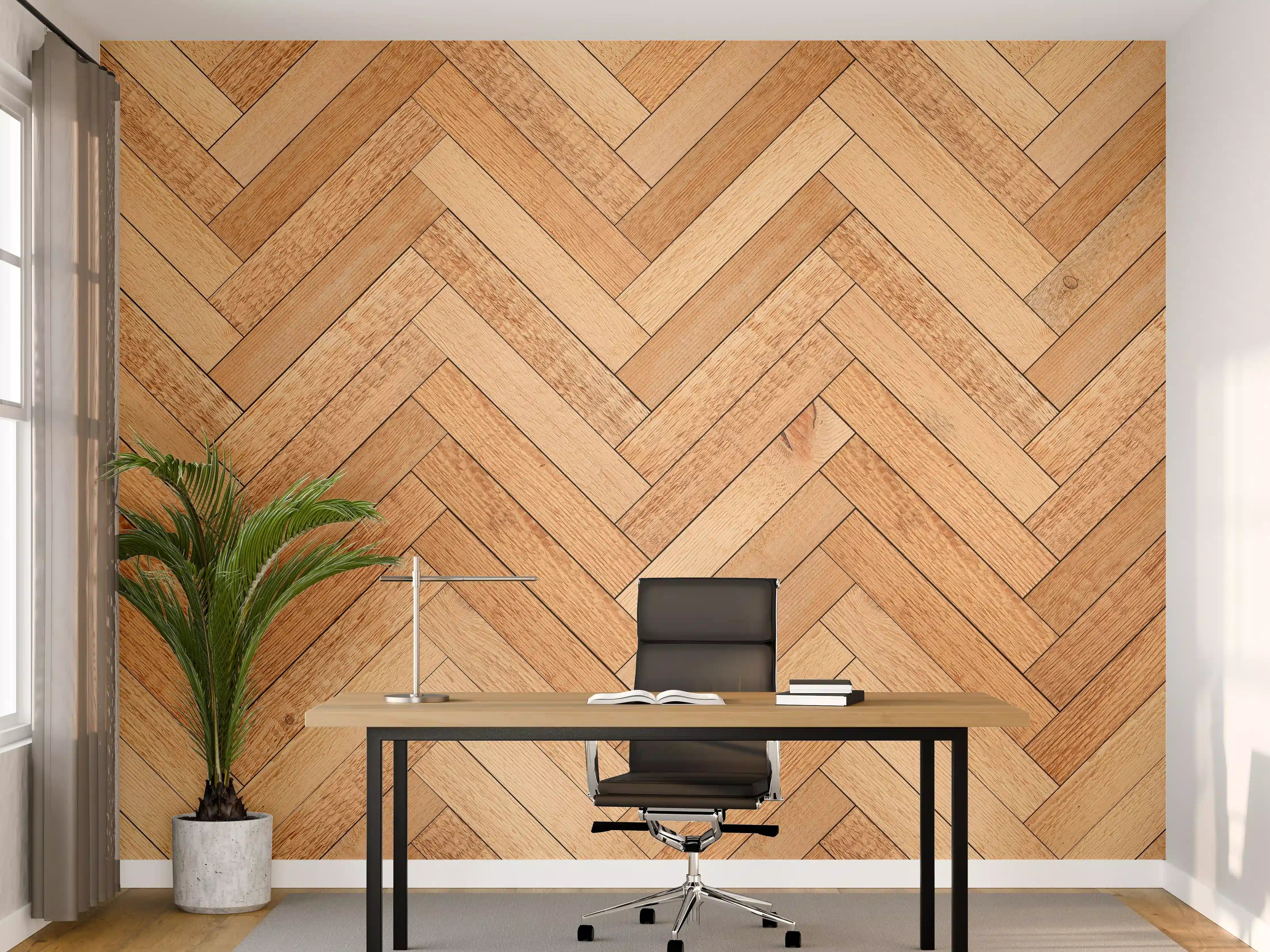 Büro Wandgestaltung - Helle Holzbrett Textur