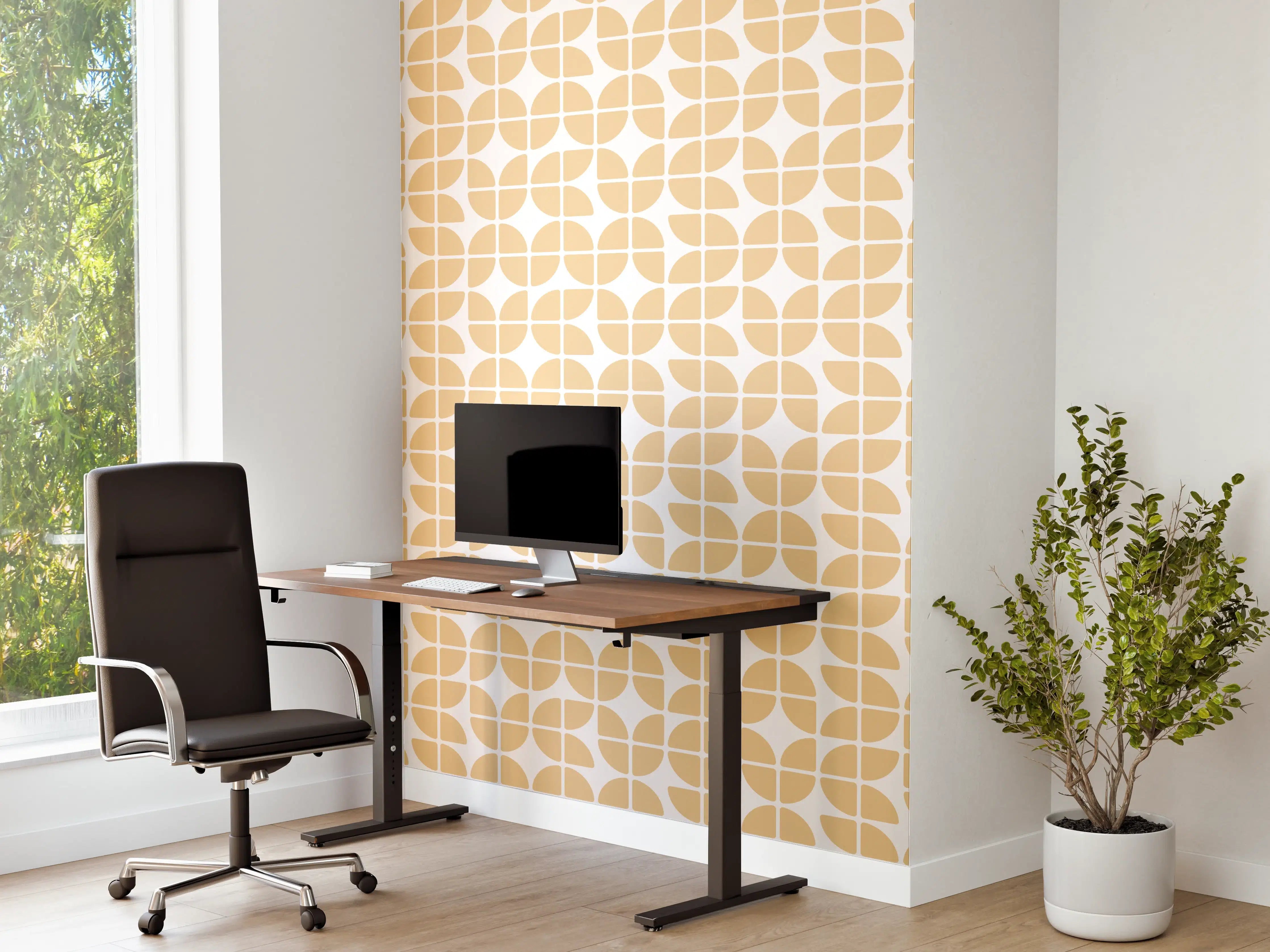 Büro Wandgestaltung - Helle Sandfarbe mit feinem Muster