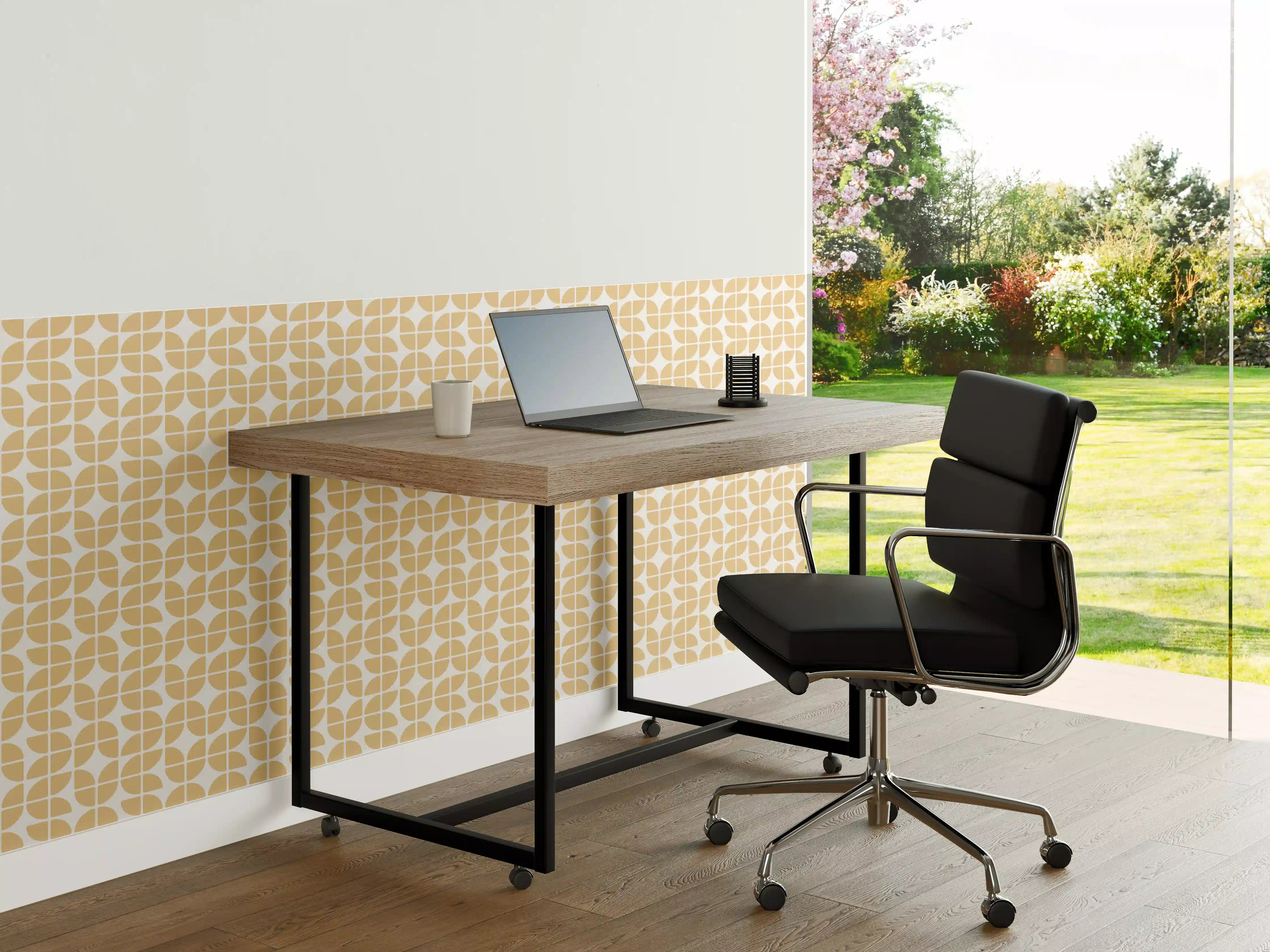 Büro Wandgestaltung - Helle Sandfarbe mit feinem Muster