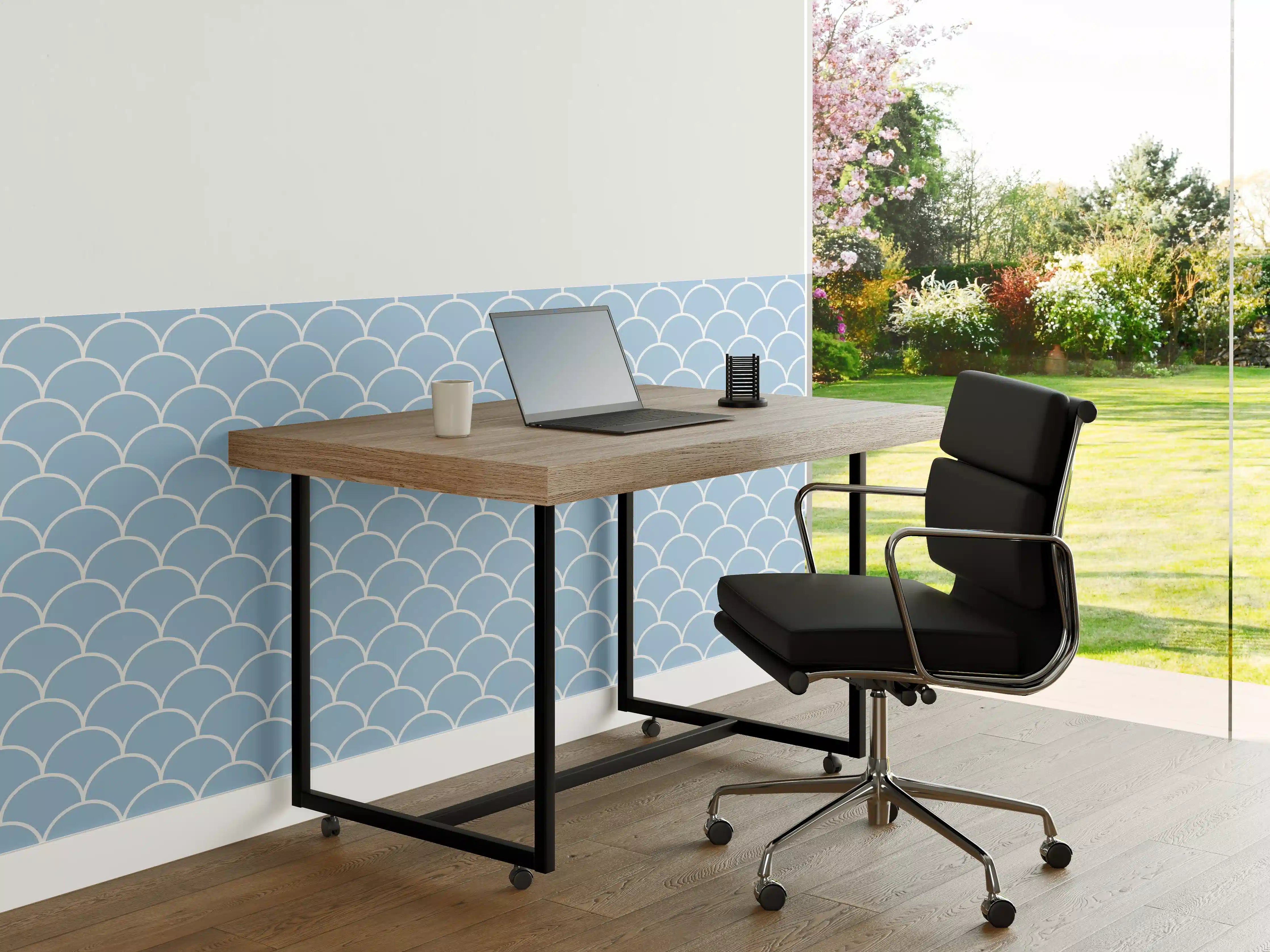 Büro Wandgestaltung - Helle Weiß-Graue Marmor-Textur mit feinen Nuancen