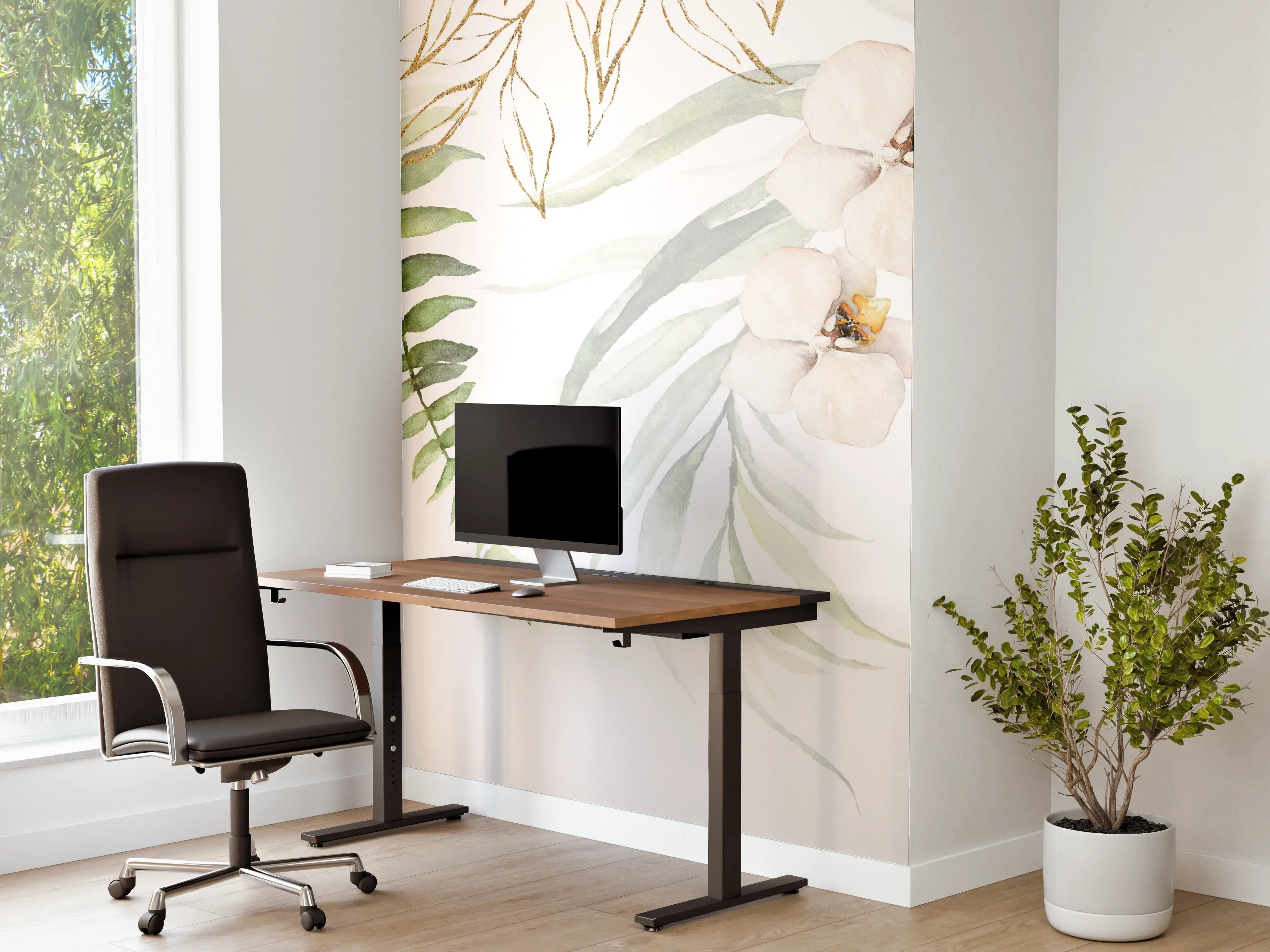 Büro Wandgestaltung - Helle exotische Pflanzen