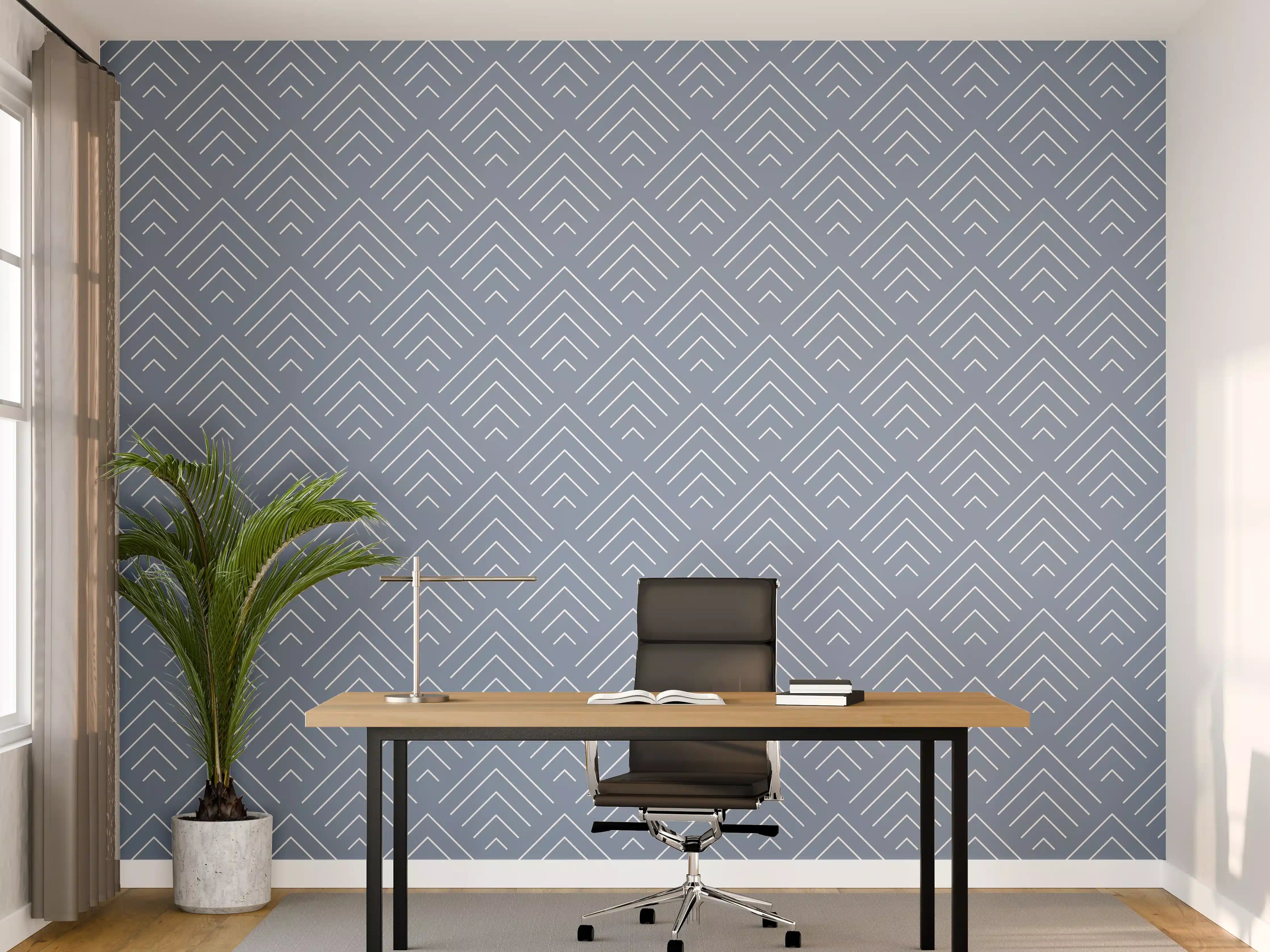 Büro Wandgestaltung - Heller, blauer Wandbelag