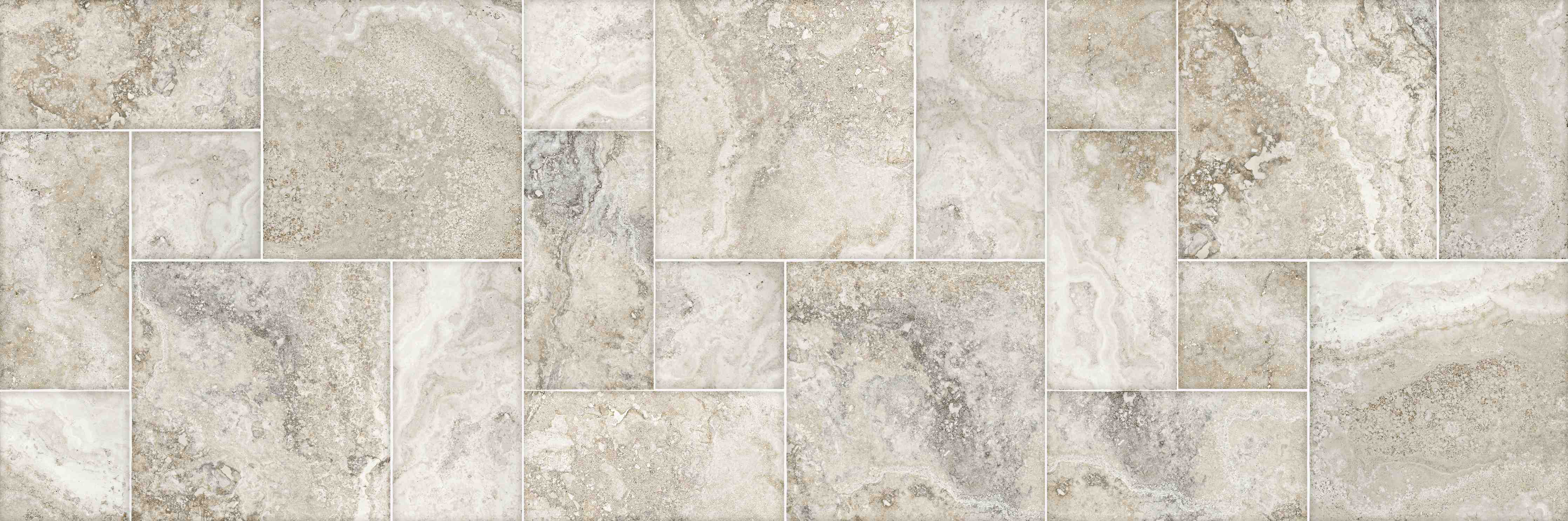 Büro Wandgestaltung-Helles Fliesenmuster - Marmor