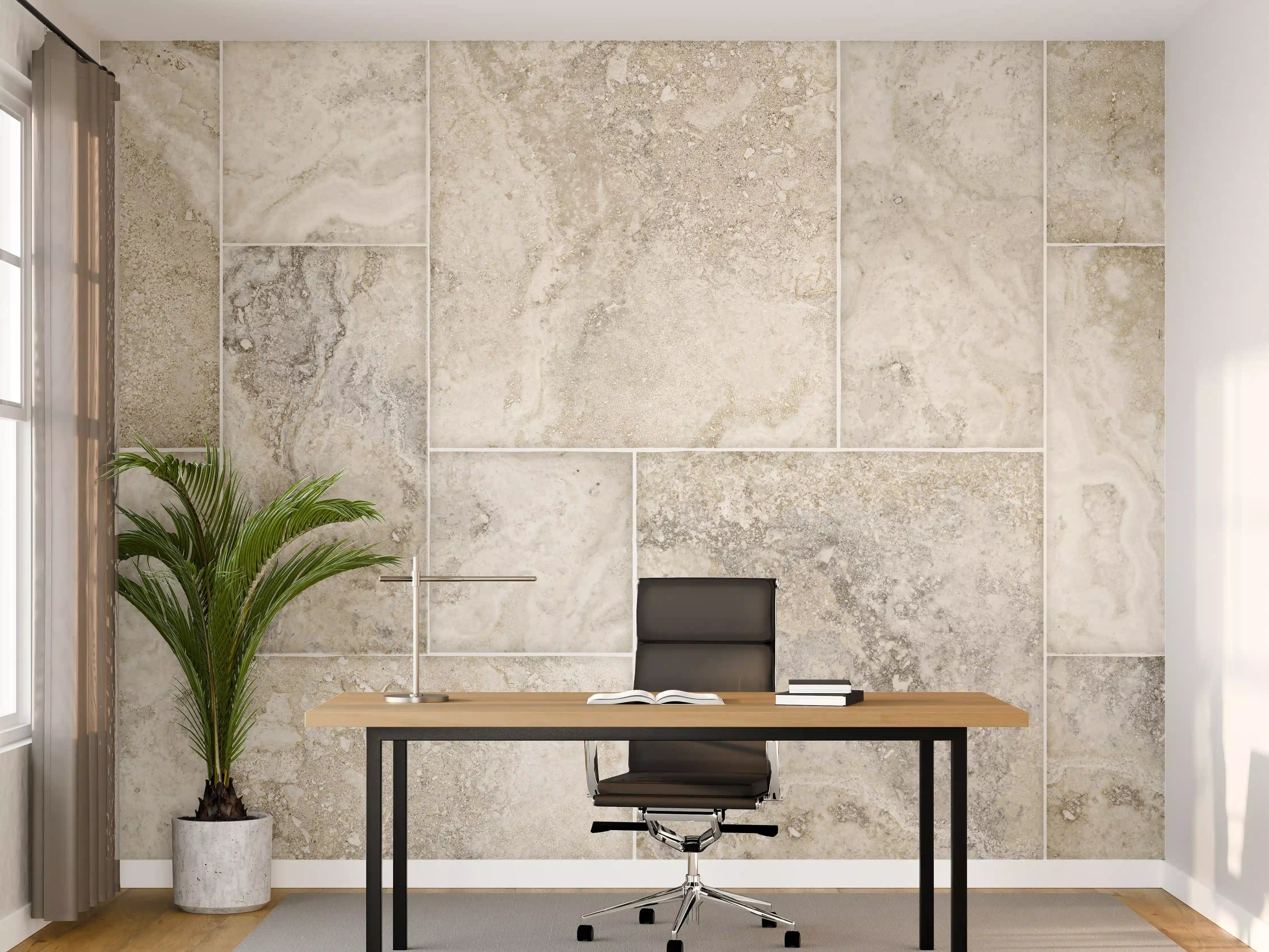 Büro Wandgestaltung - Helles Fliesenmuster - Marmor