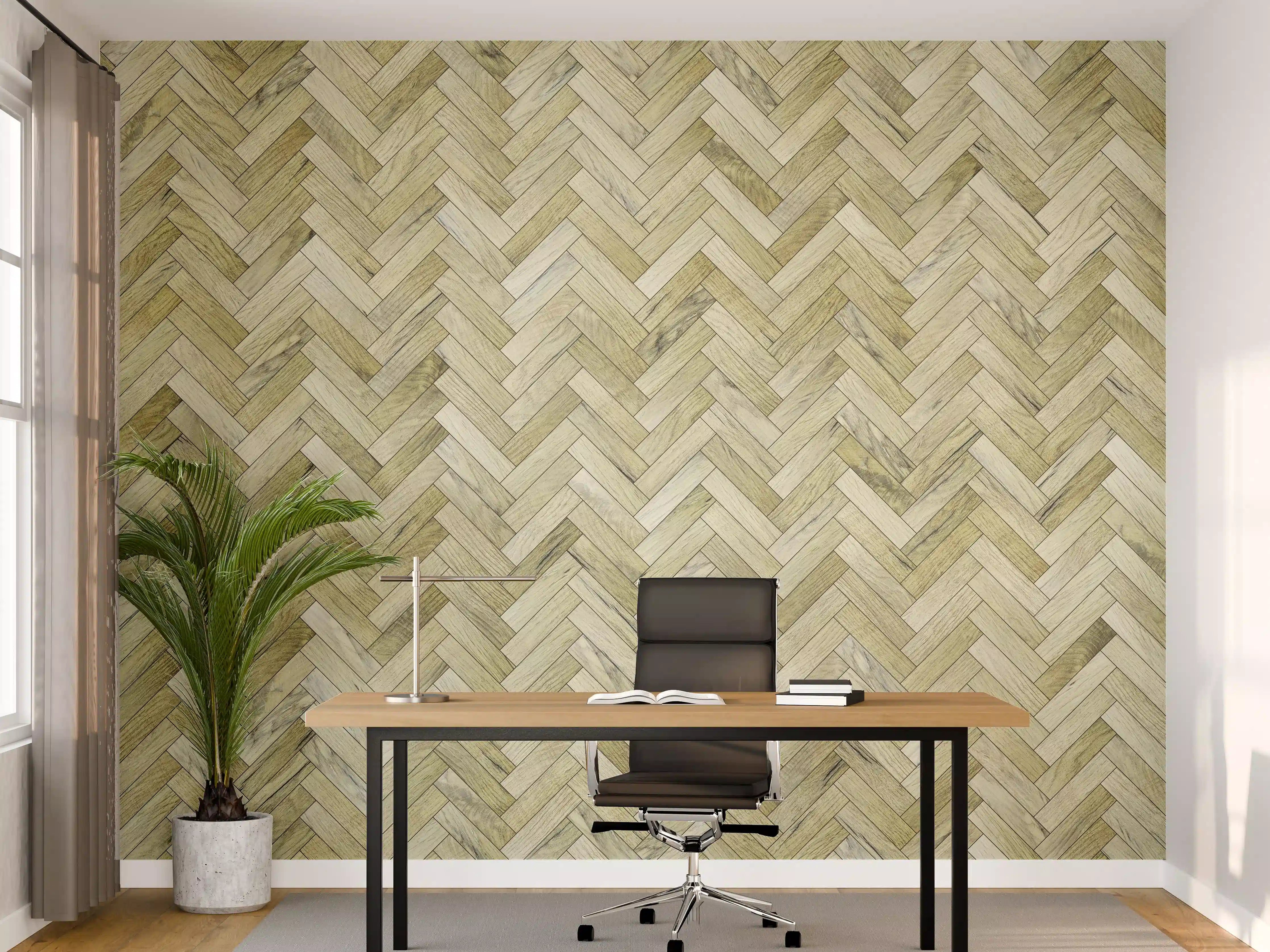 Büro Wandgestaltung - Helles Rechtecks Holzmuster