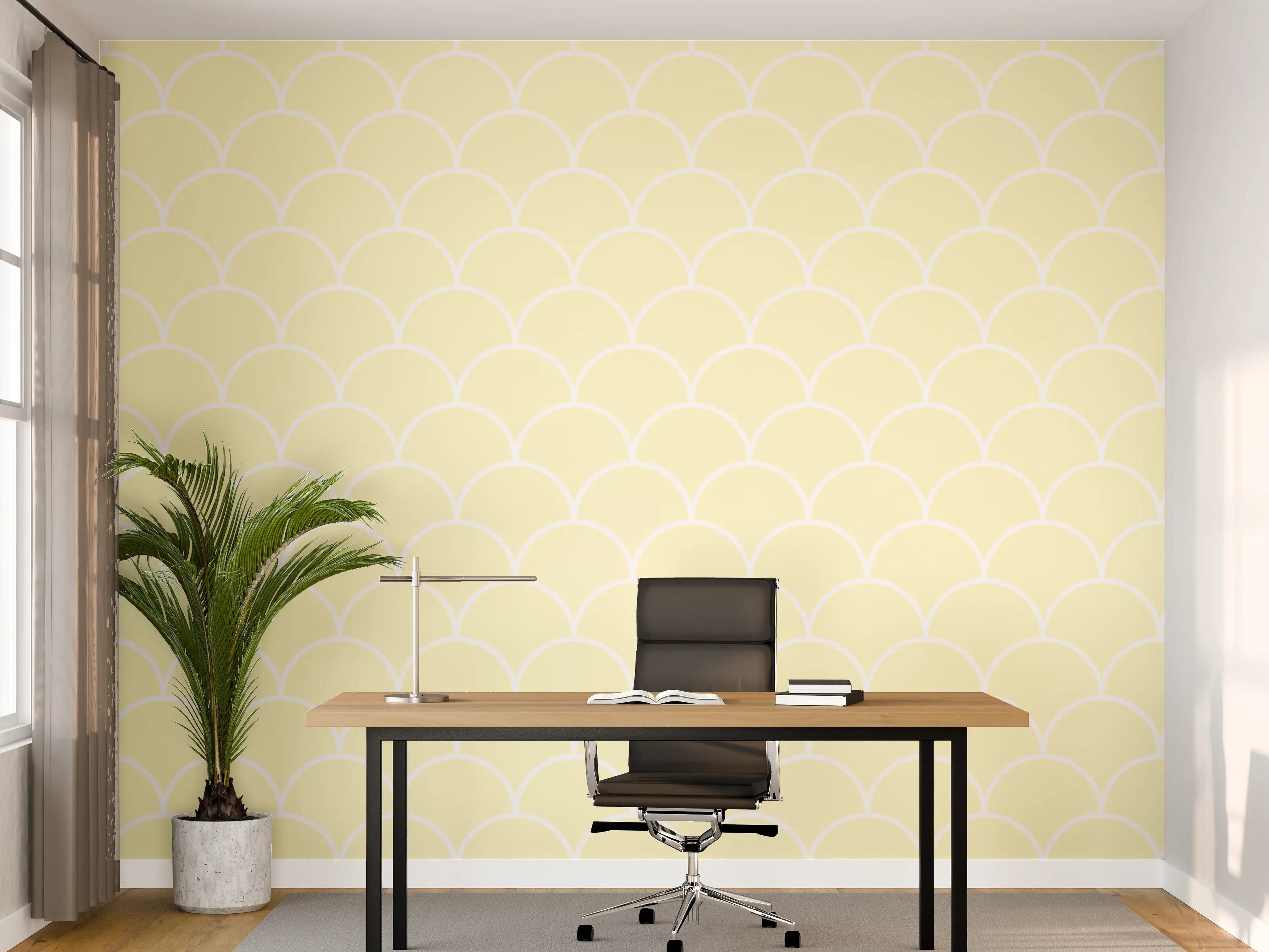 Büro Wandgestaltung - Hellgelbe Musterfliese
