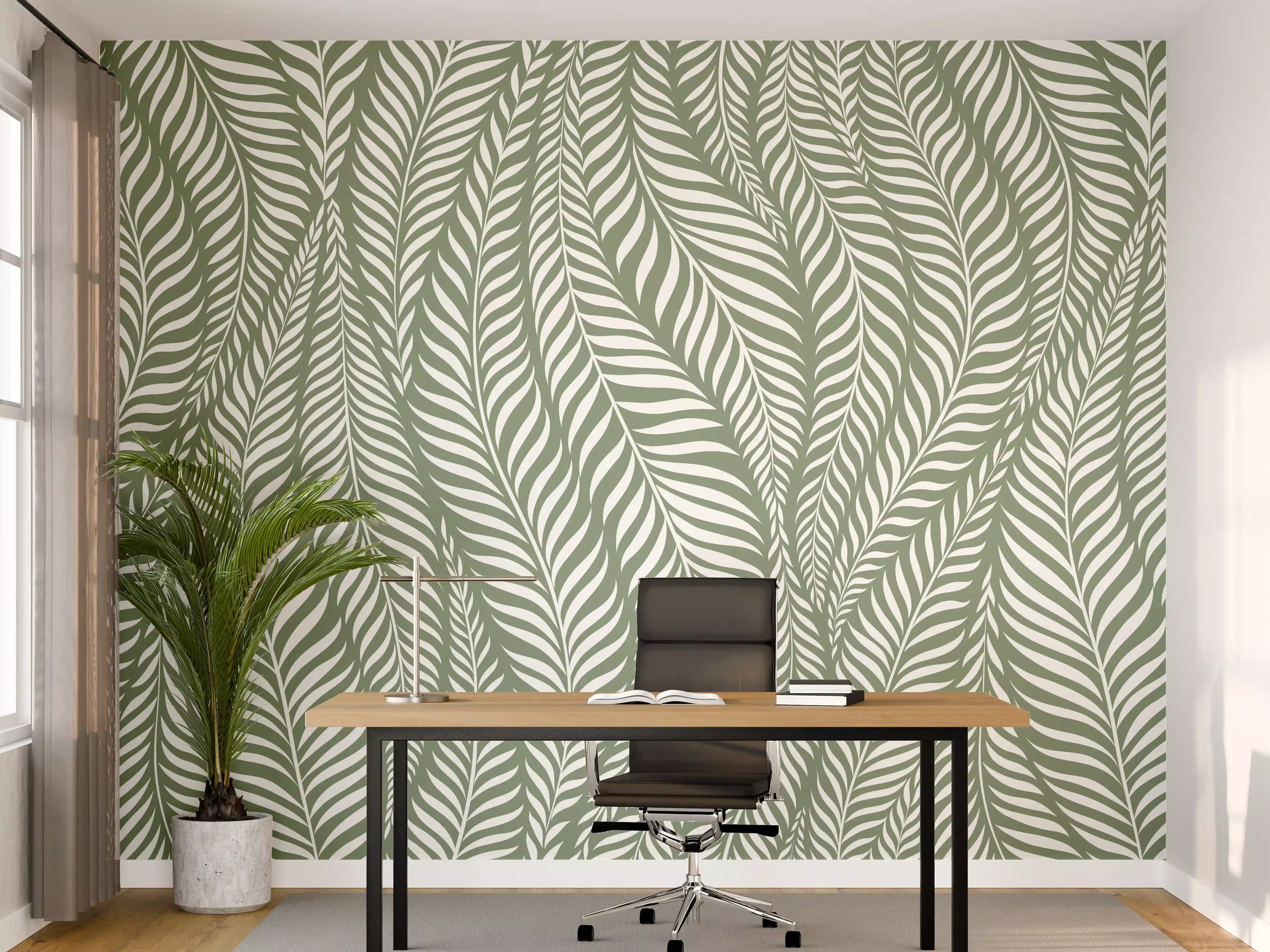 Büro Wandgestaltung - Hellgrüne, elegante Wandgestaltung