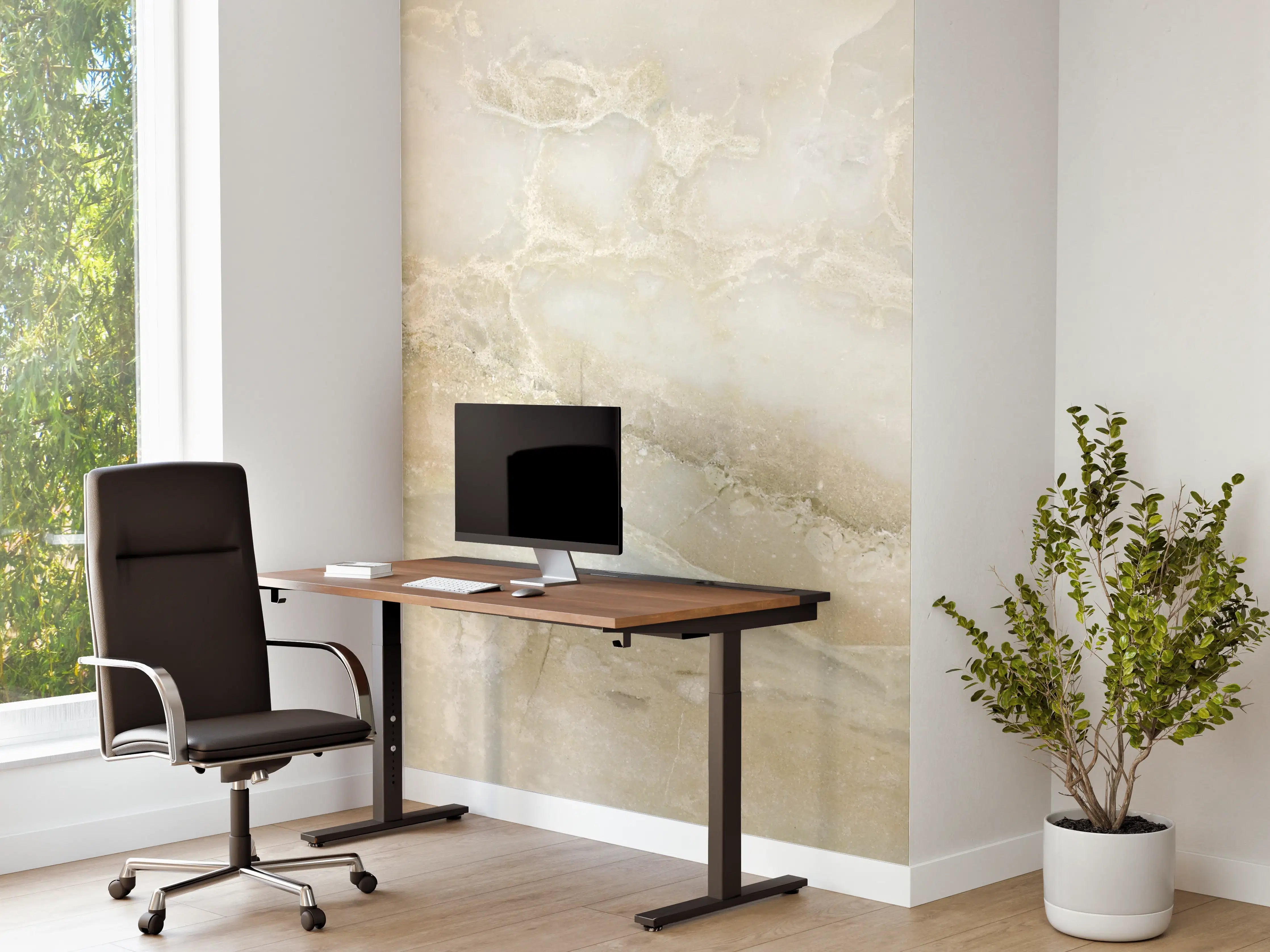 Büro Wandgestaltung - Hellweißer Marmor