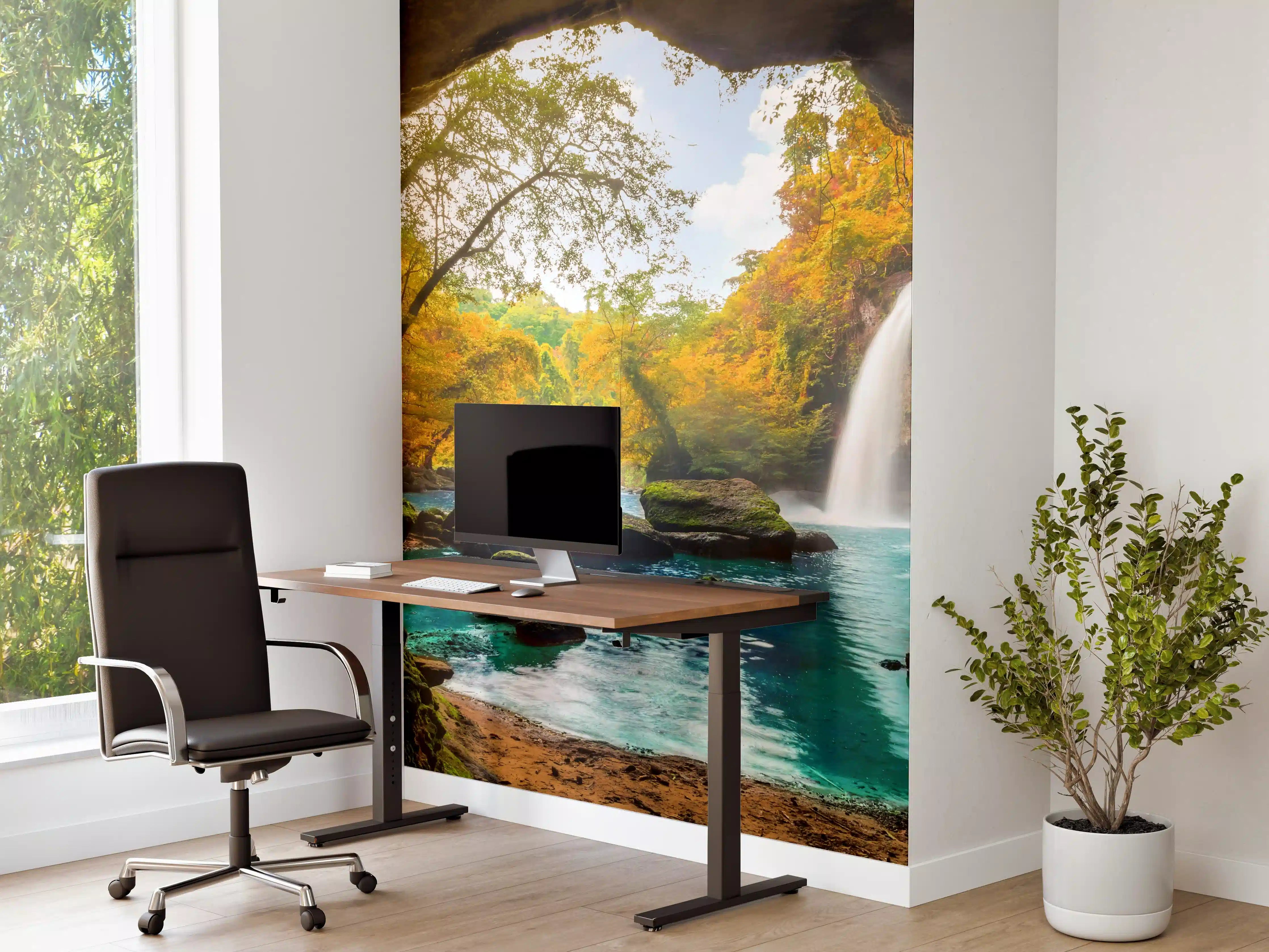 Büro Wandgestaltung - Heo Suwat Wasserfall in Thailand