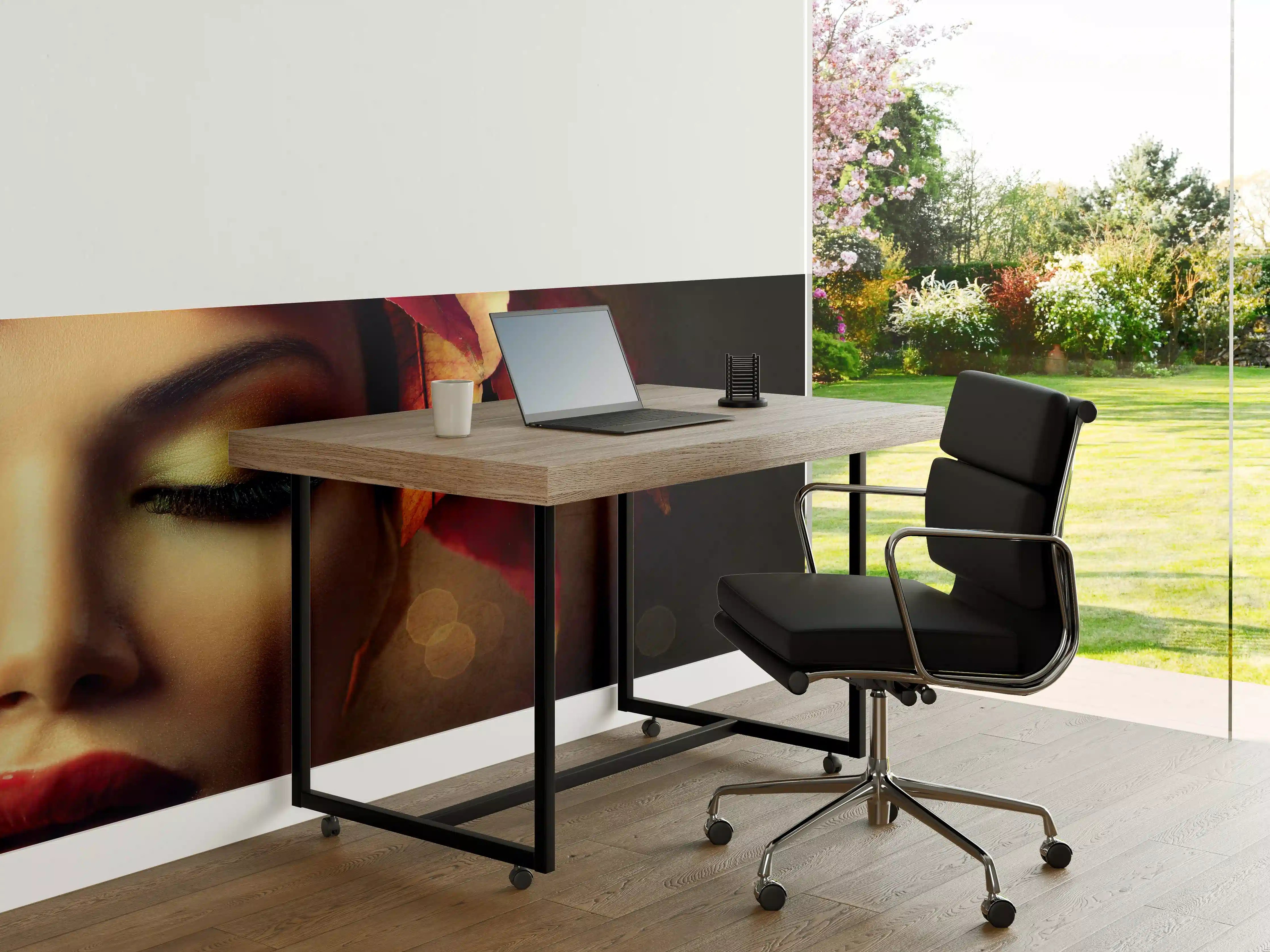 Büro Wandgestaltung - Herbstblätter Frisur auf dunklem Hintergrund