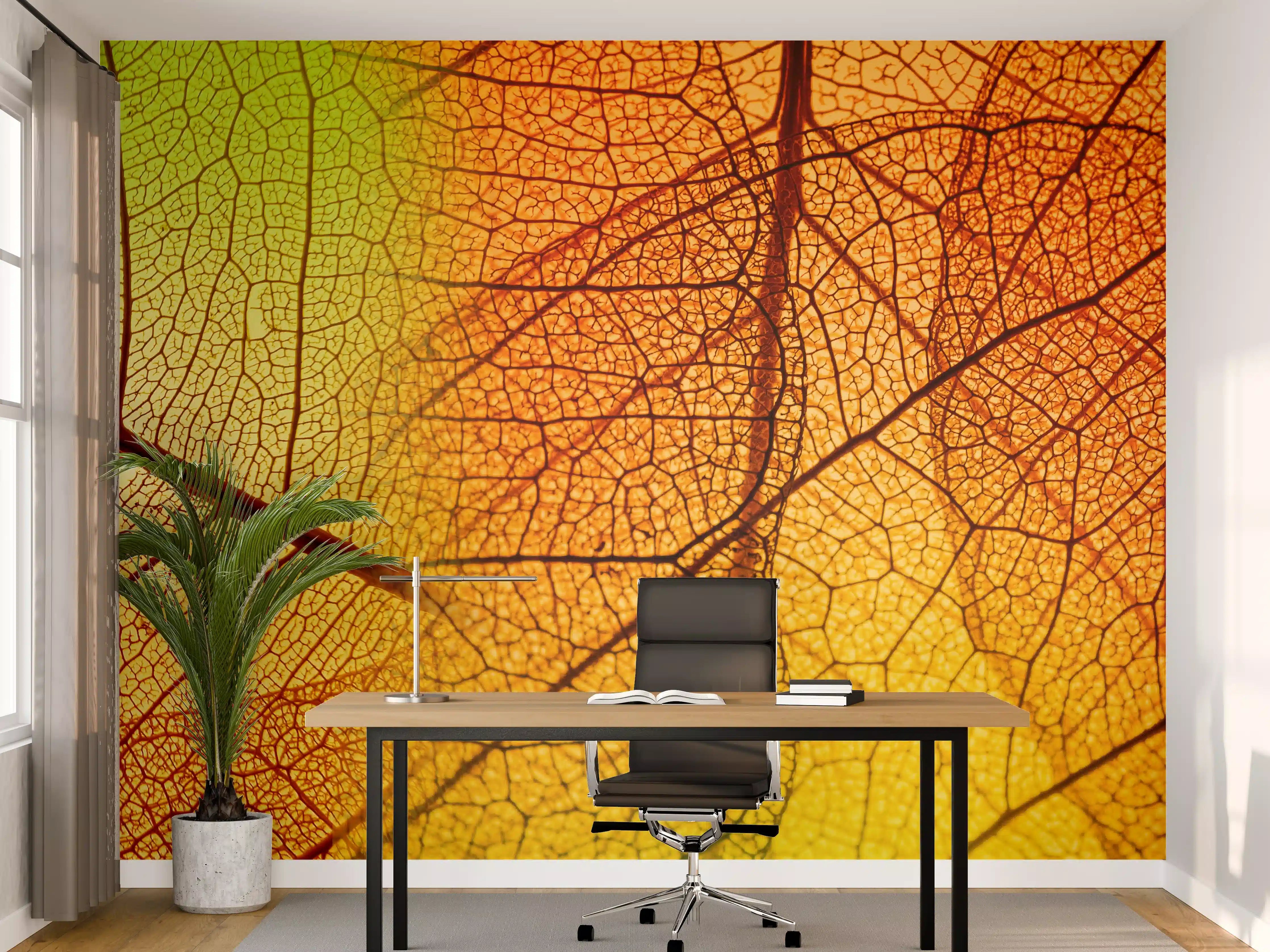 Büro Wandgestaltung - Herbstliche Blätterpracht in warmen Farben