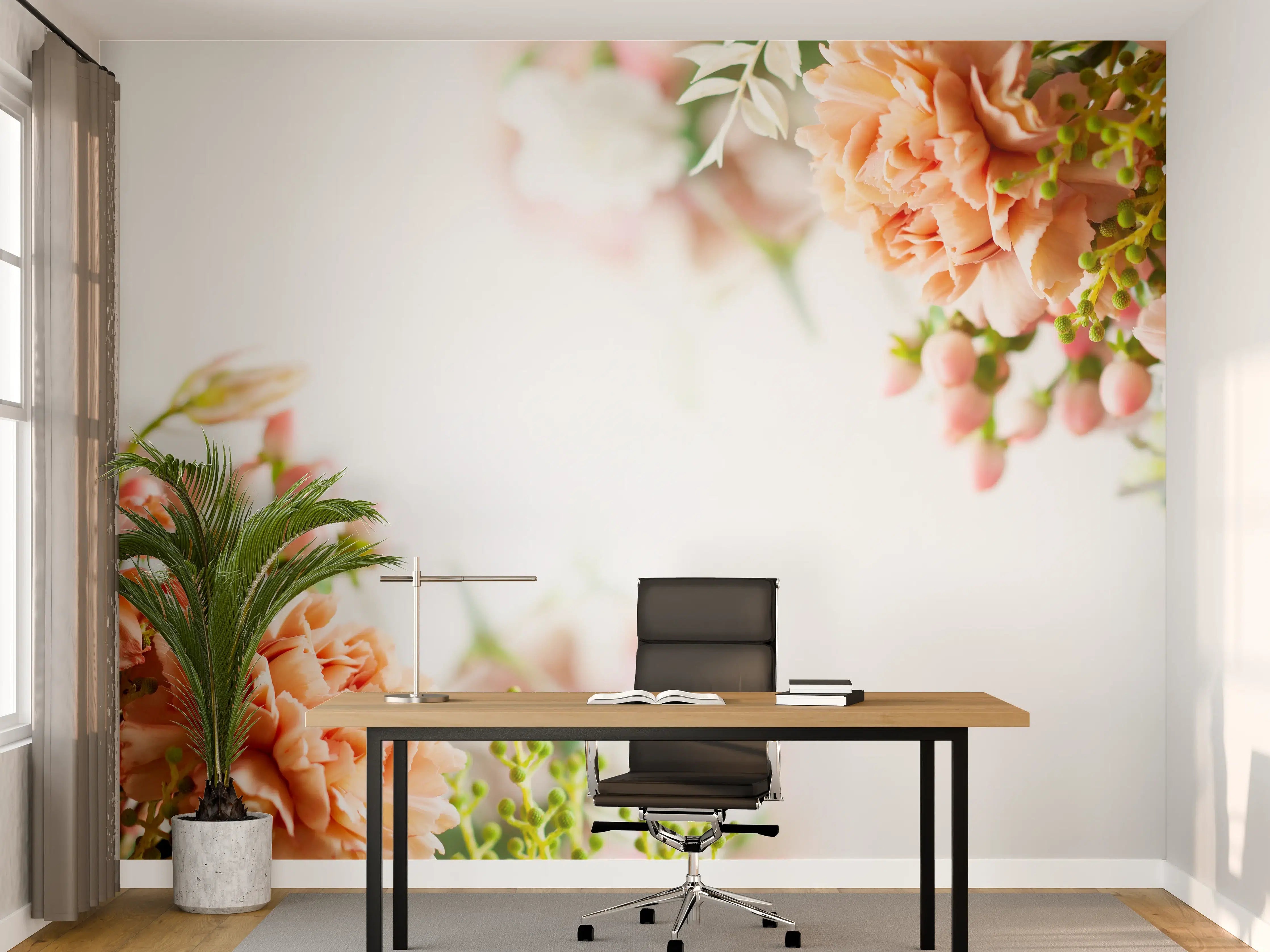 Büro Wandgestaltung - Herbstliche Blumenkomposition - Nahaufnahme