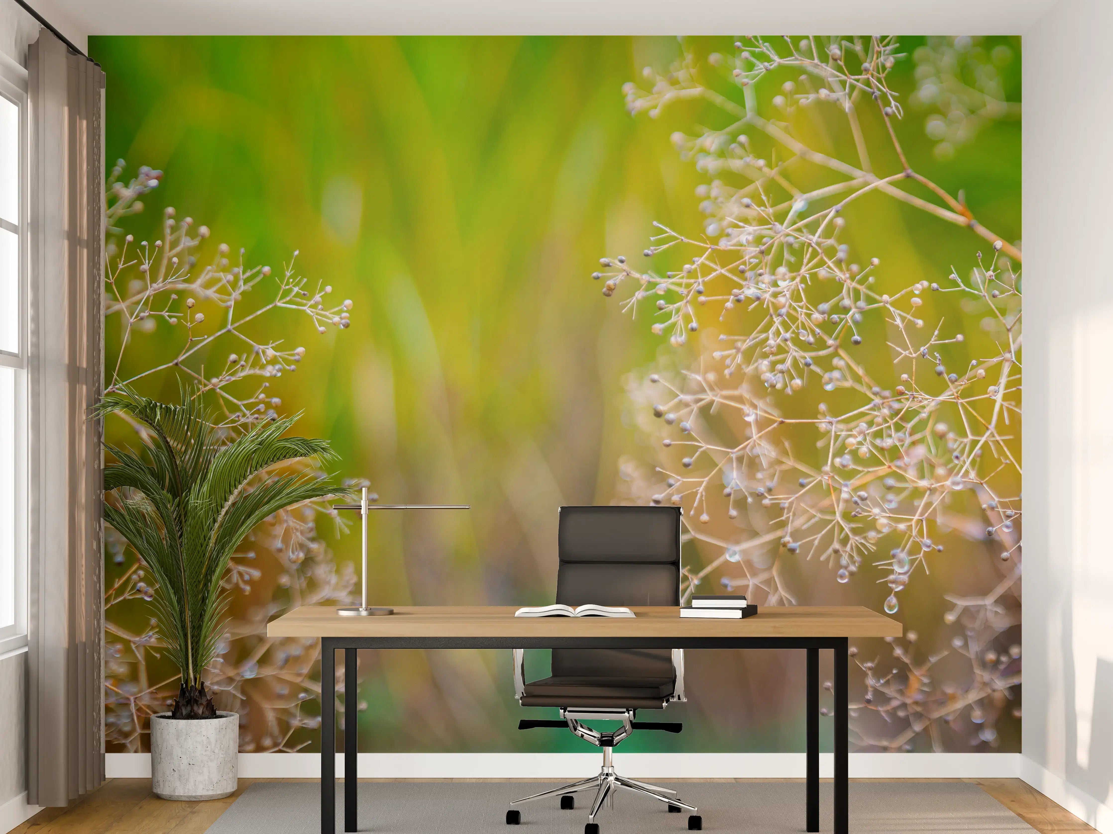 Büro Wandgestaltung - Herbstliche Trockenblumen