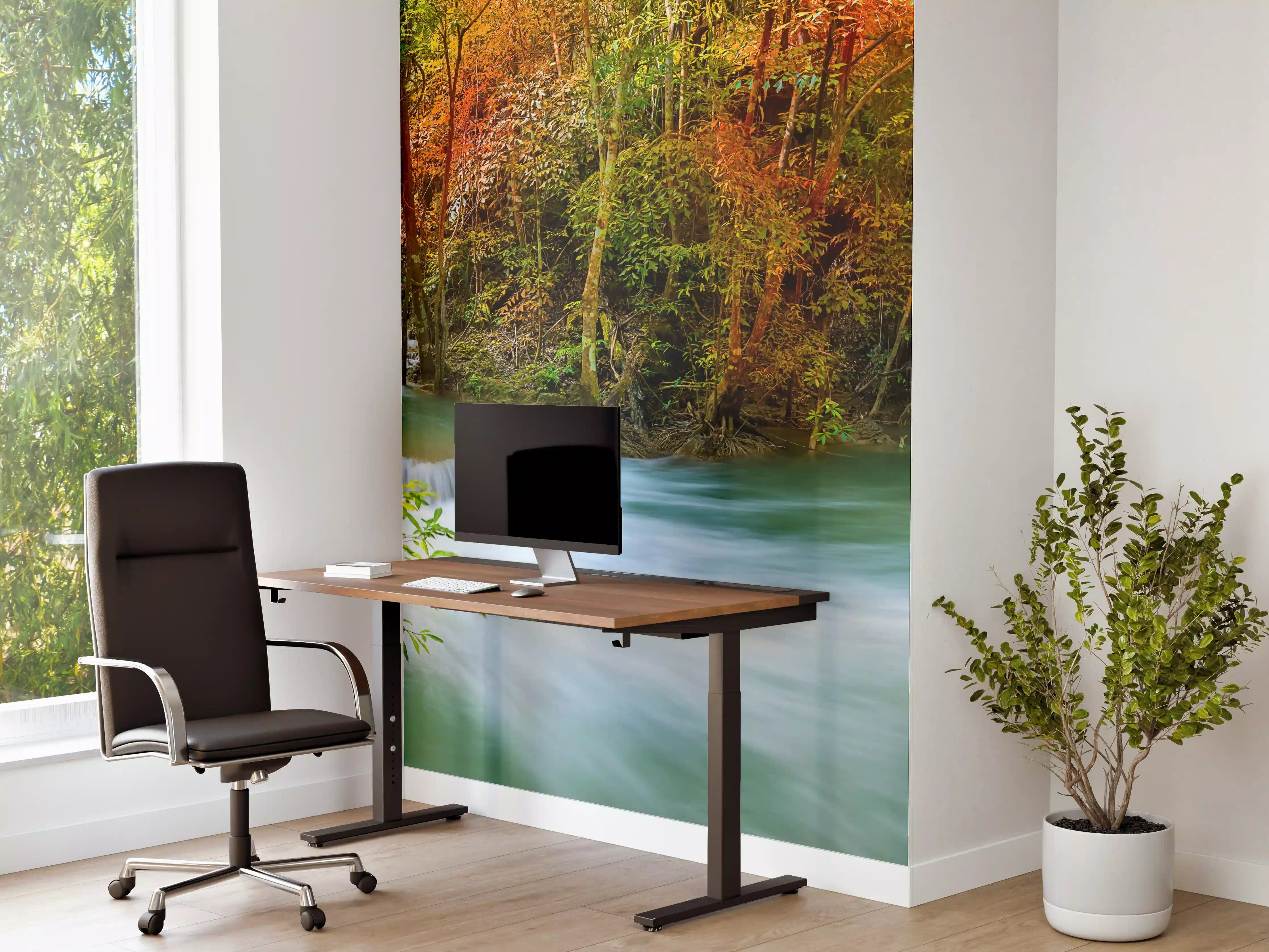 Büro Wandgestaltung - Herbstlicher Türkis-Wasserfall