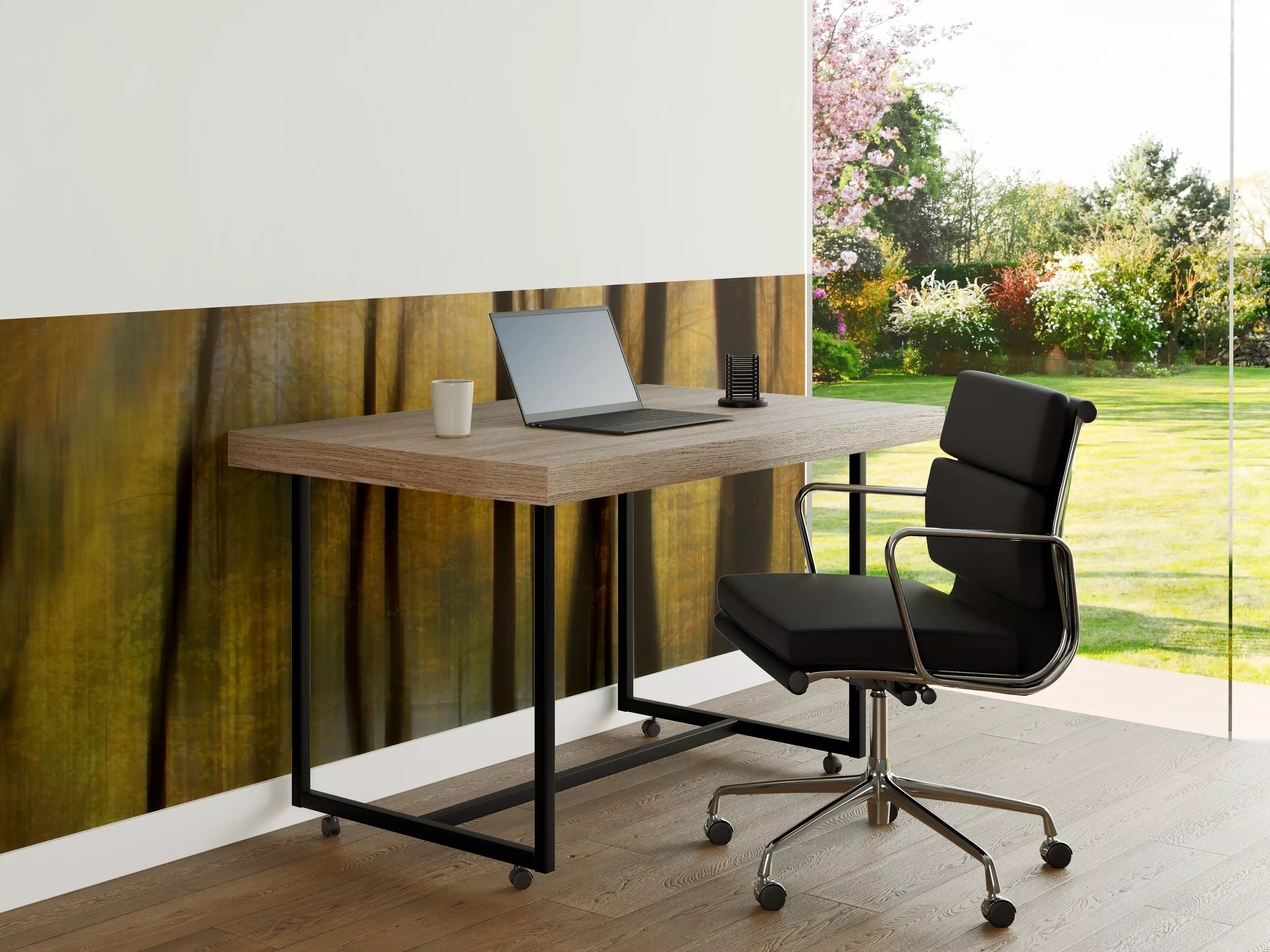 Büro Wandgestaltung - Herbstlicher Waldspaziergang mit goldenen Blättern
