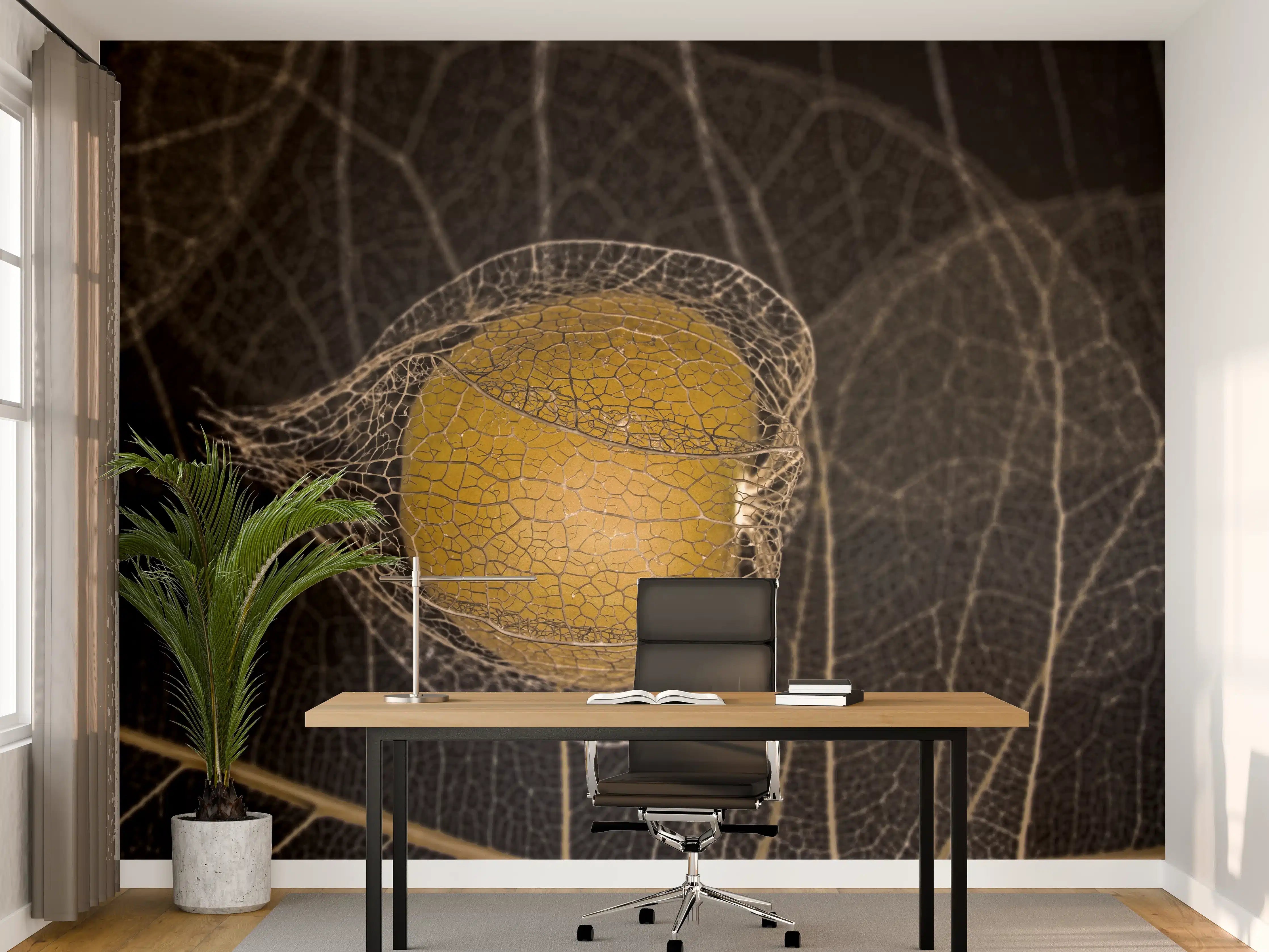 Büro Wandgestaltung - Herbstliches Blatt - Nahaufnahme