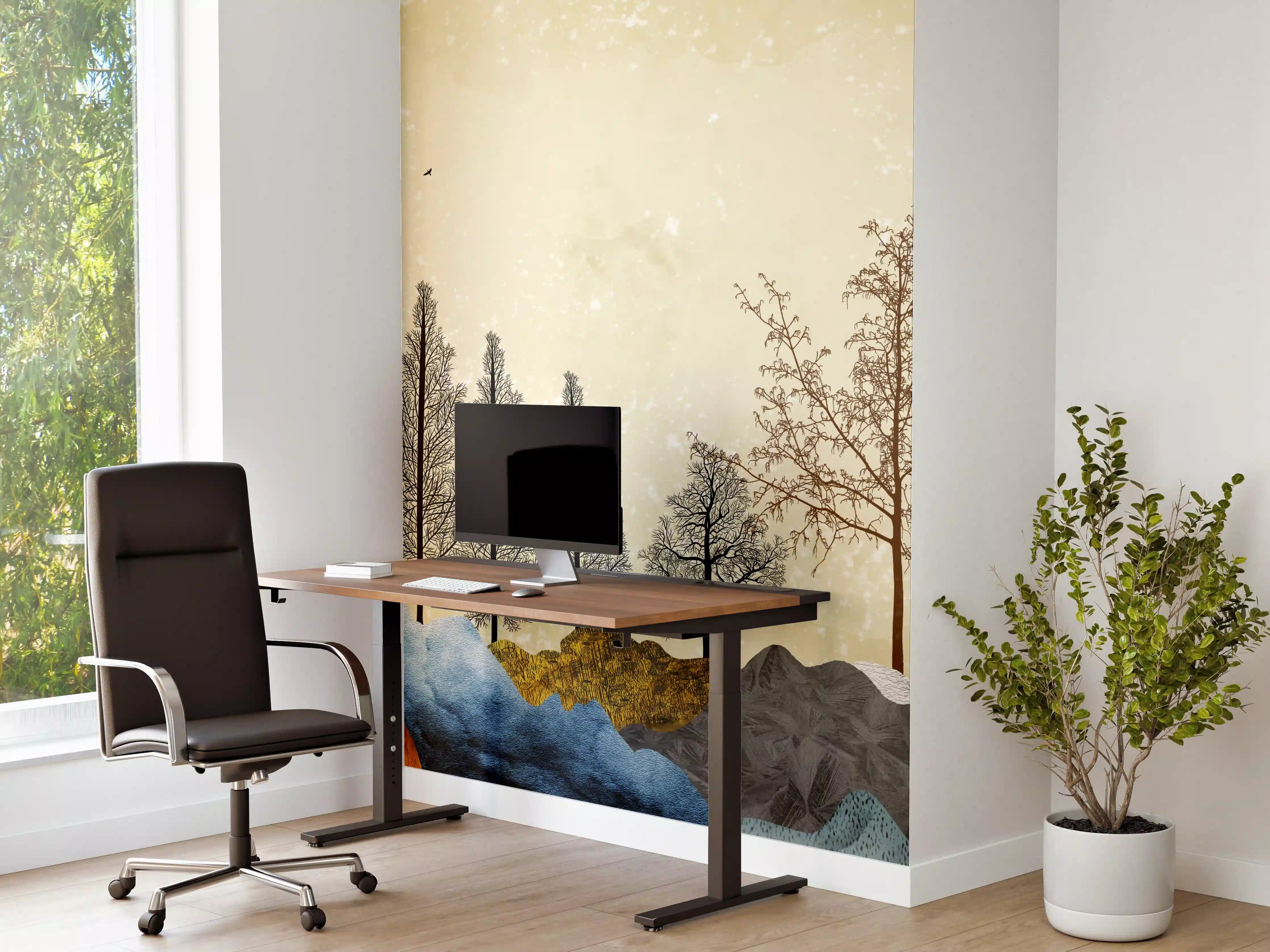 Büro Wandgestaltung - Herbstliches Gemälde