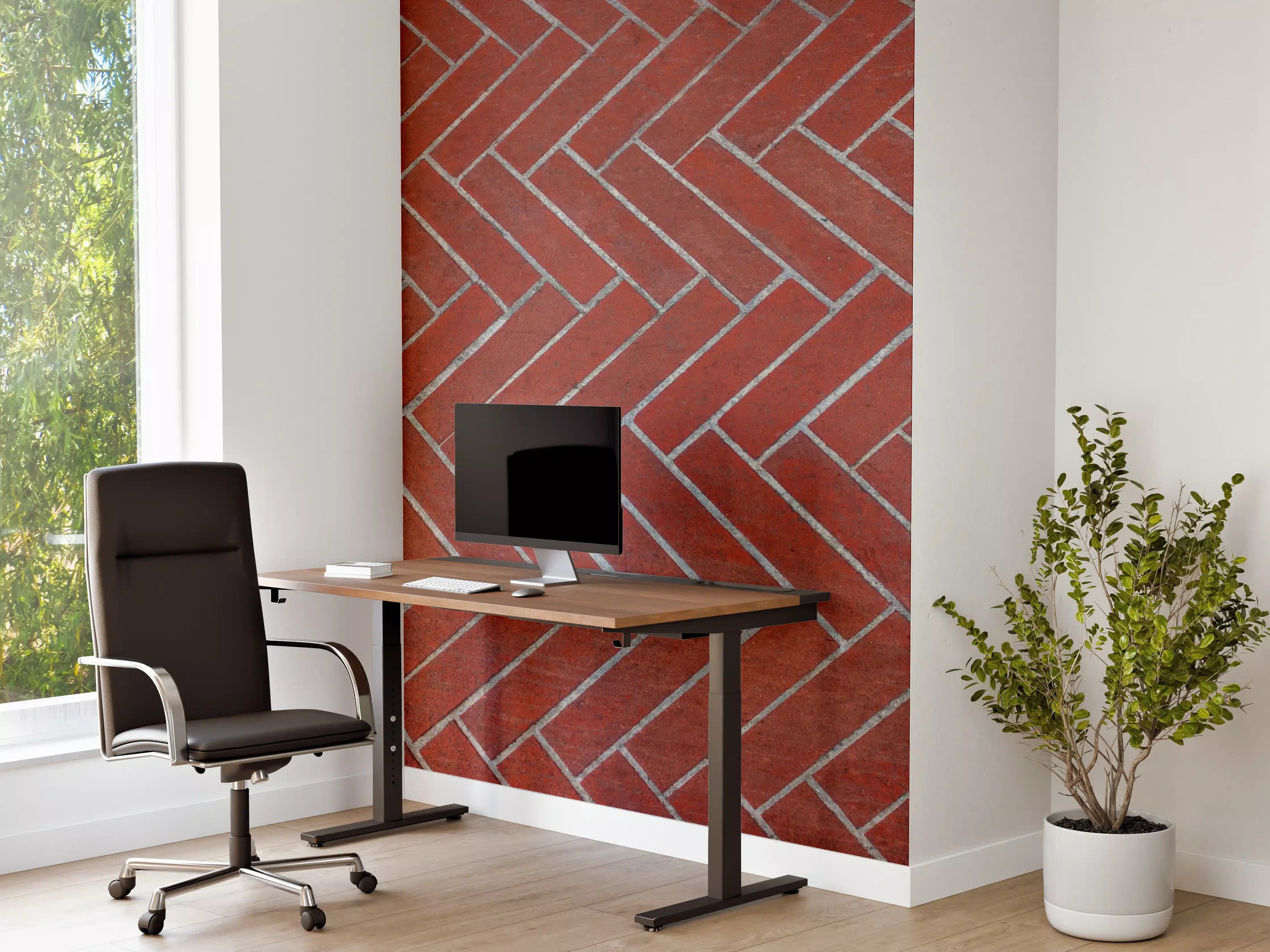 Büro Wandgestaltung - Herringbone Red Brick Pavers