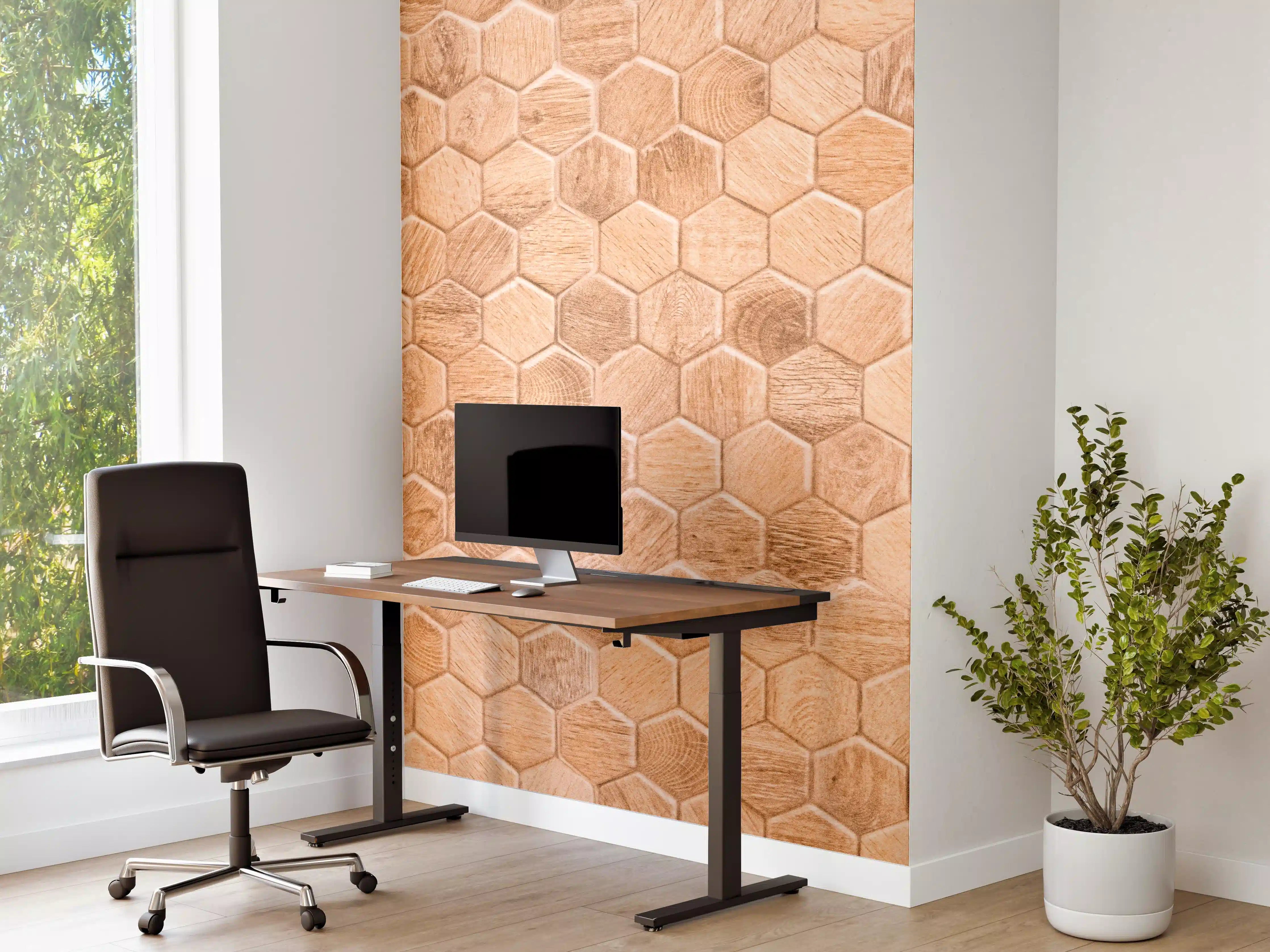 Büro Wandgestaltung - Hexagon Holz Wabenmuster