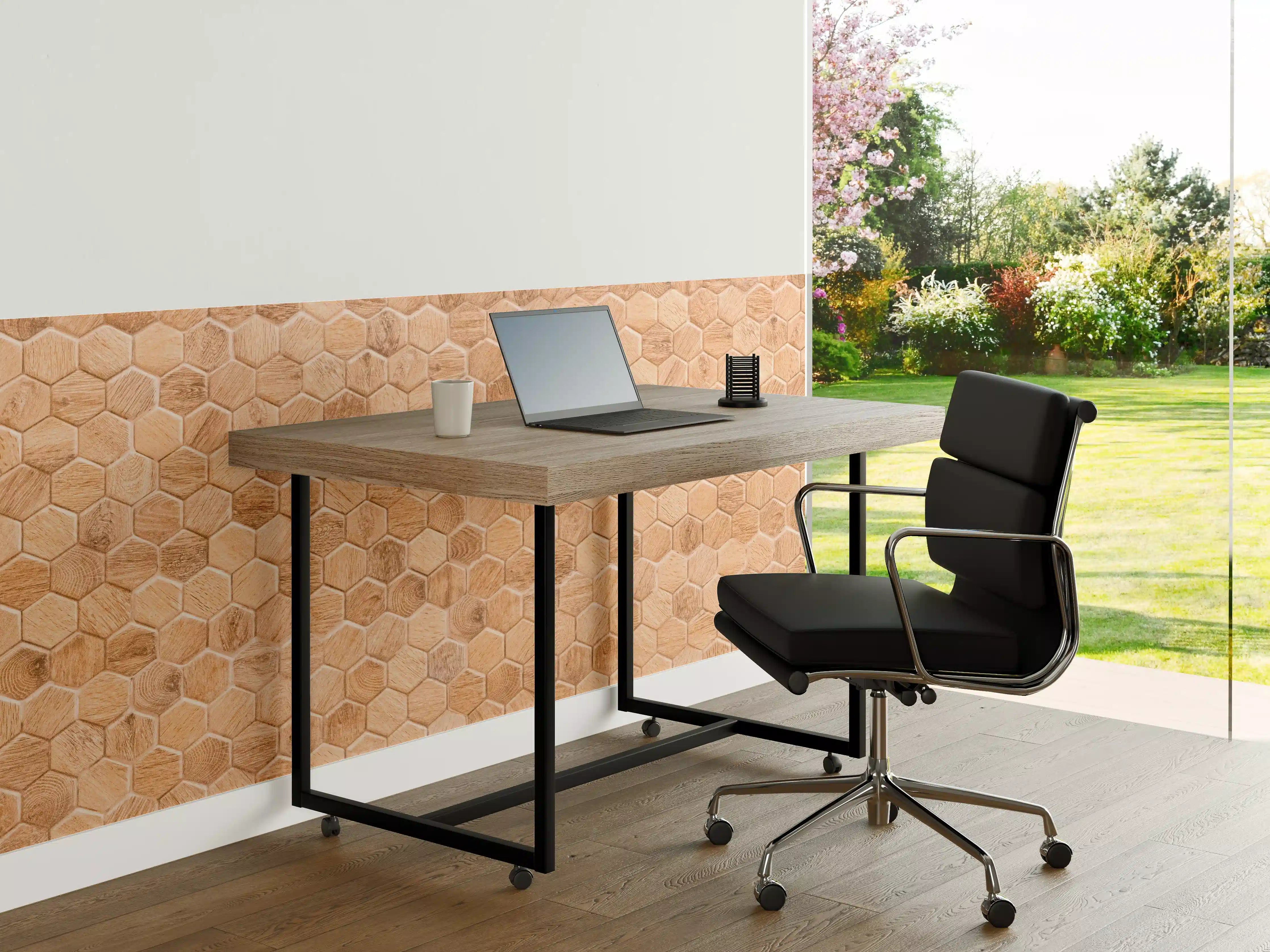 Büro Wandgestaltung - Hexagon Holz Wabenmuster