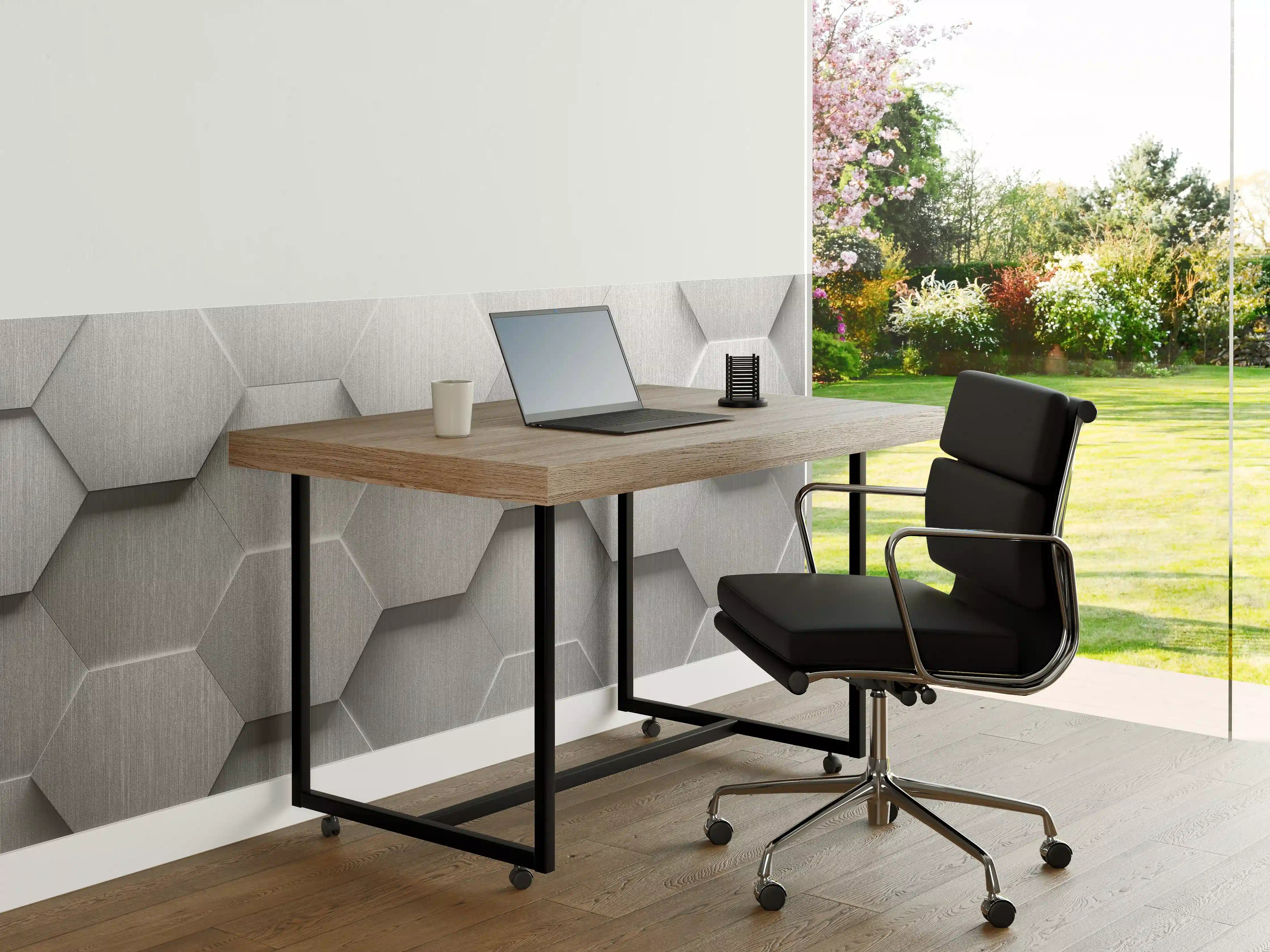 Büro Wandgestaltung - Hexagon Metallstruktur Grau-Weiß