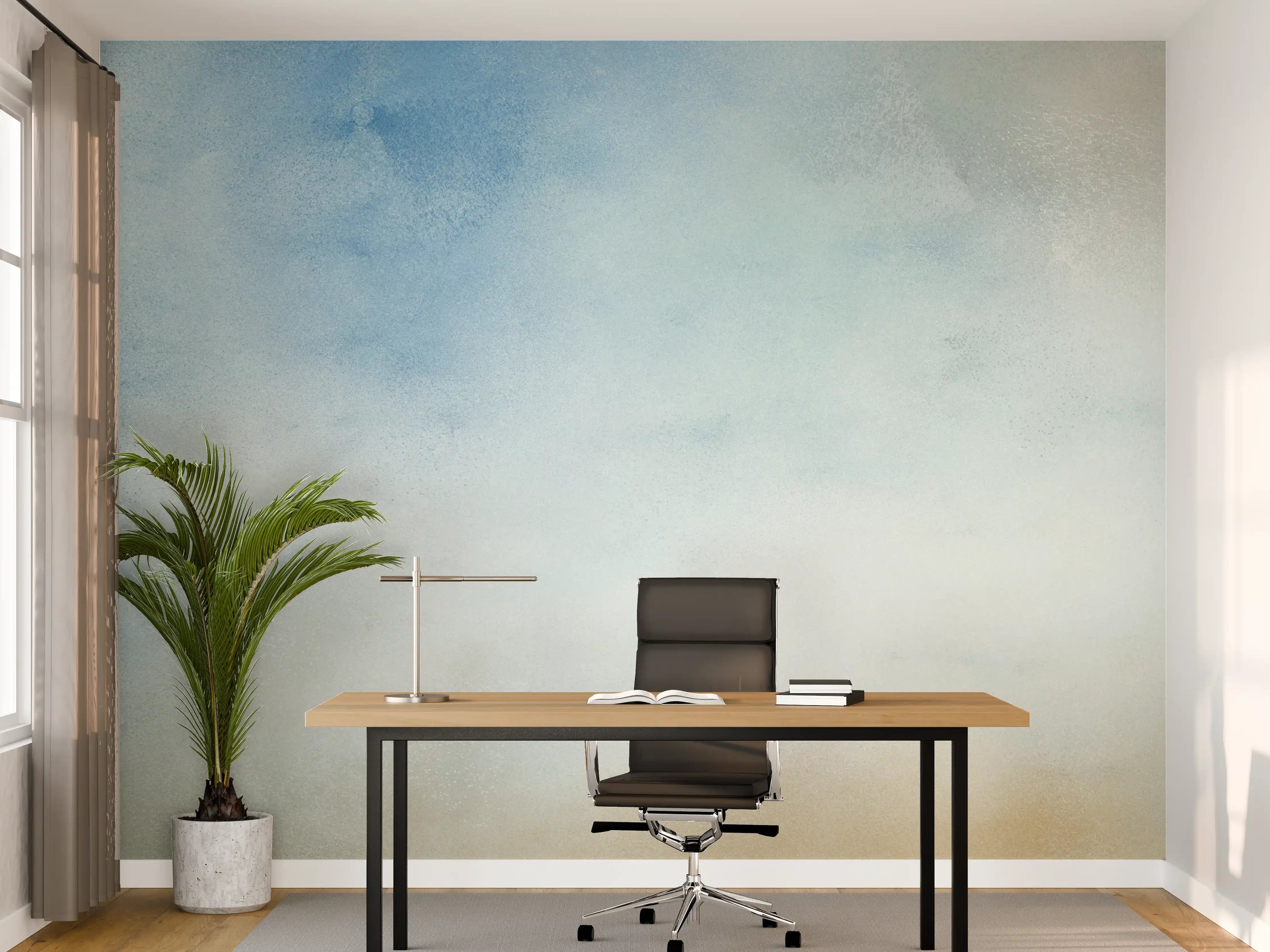 Büro Wandgestaltung - Himmel in sanften Blautönen und Beige